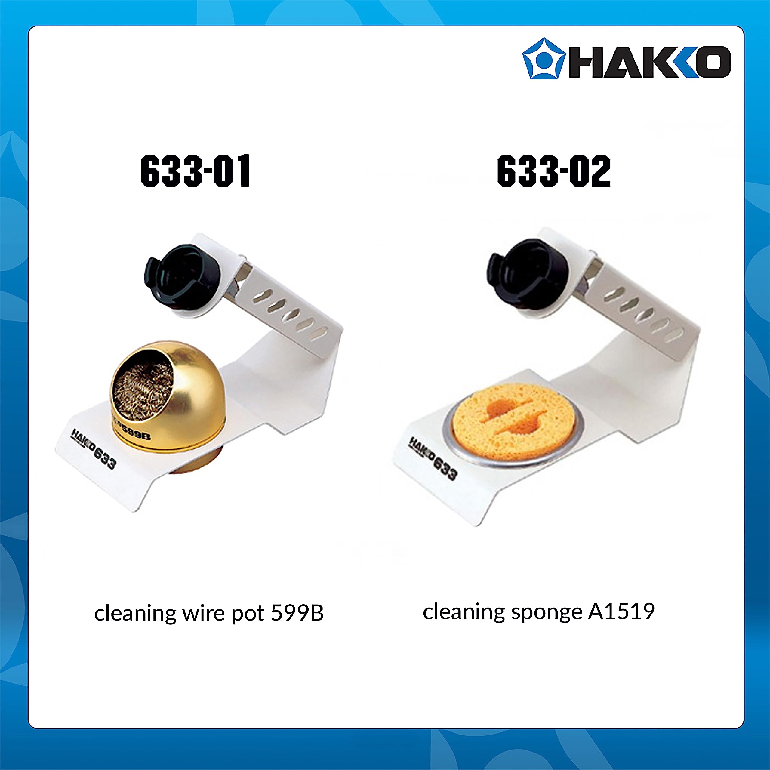 Hakko 633-01 White Soldering Iron Stand Holder - Heat Resistant & Stable Base for Soldering Stations, DIY Electronics Repair, Jewelry Making, and PCB Work