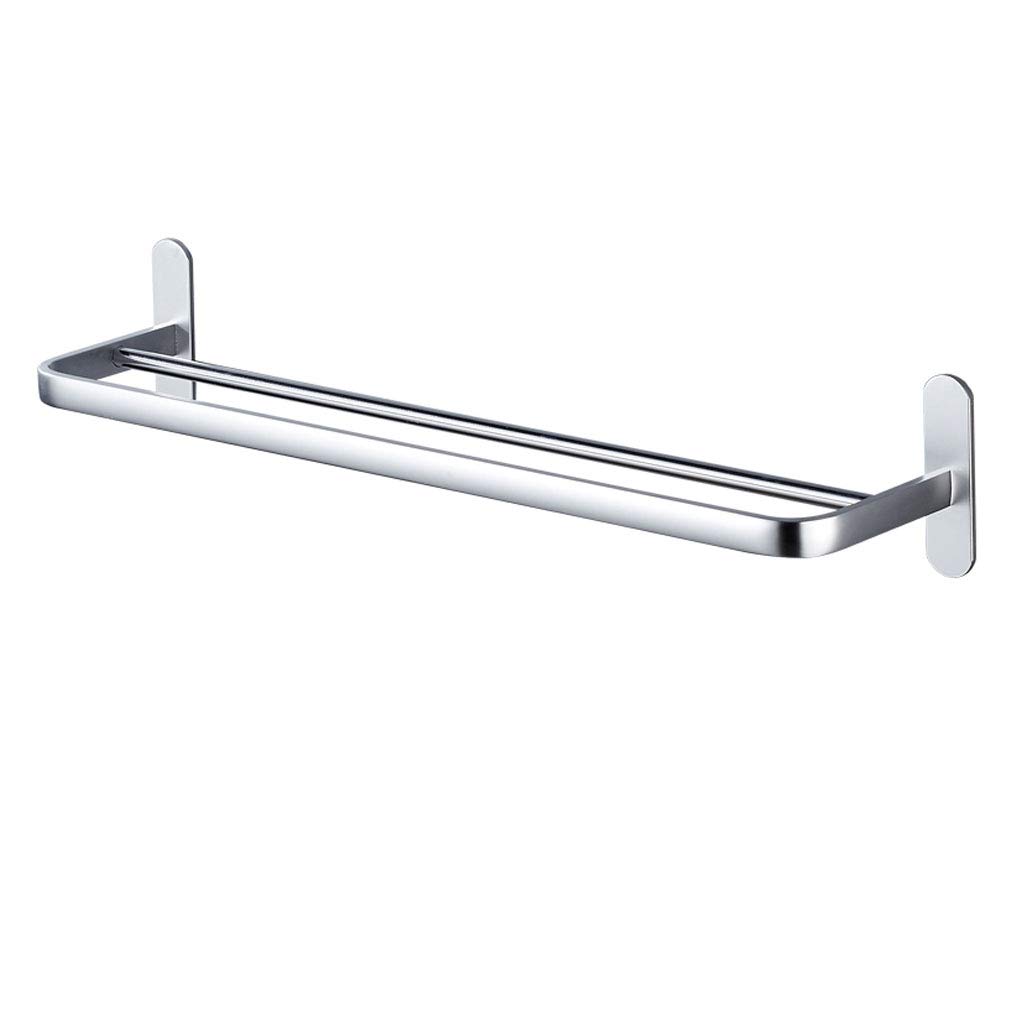MGMDIAN Free Punching Space Aluminum Double Pole Bathroom Towel Rack - Multi-Function Toilet Pendant Towel Bar for Bathroom Organization (600mm) - Perfect for Small Bathrooms, Apartments & Vanity Areas