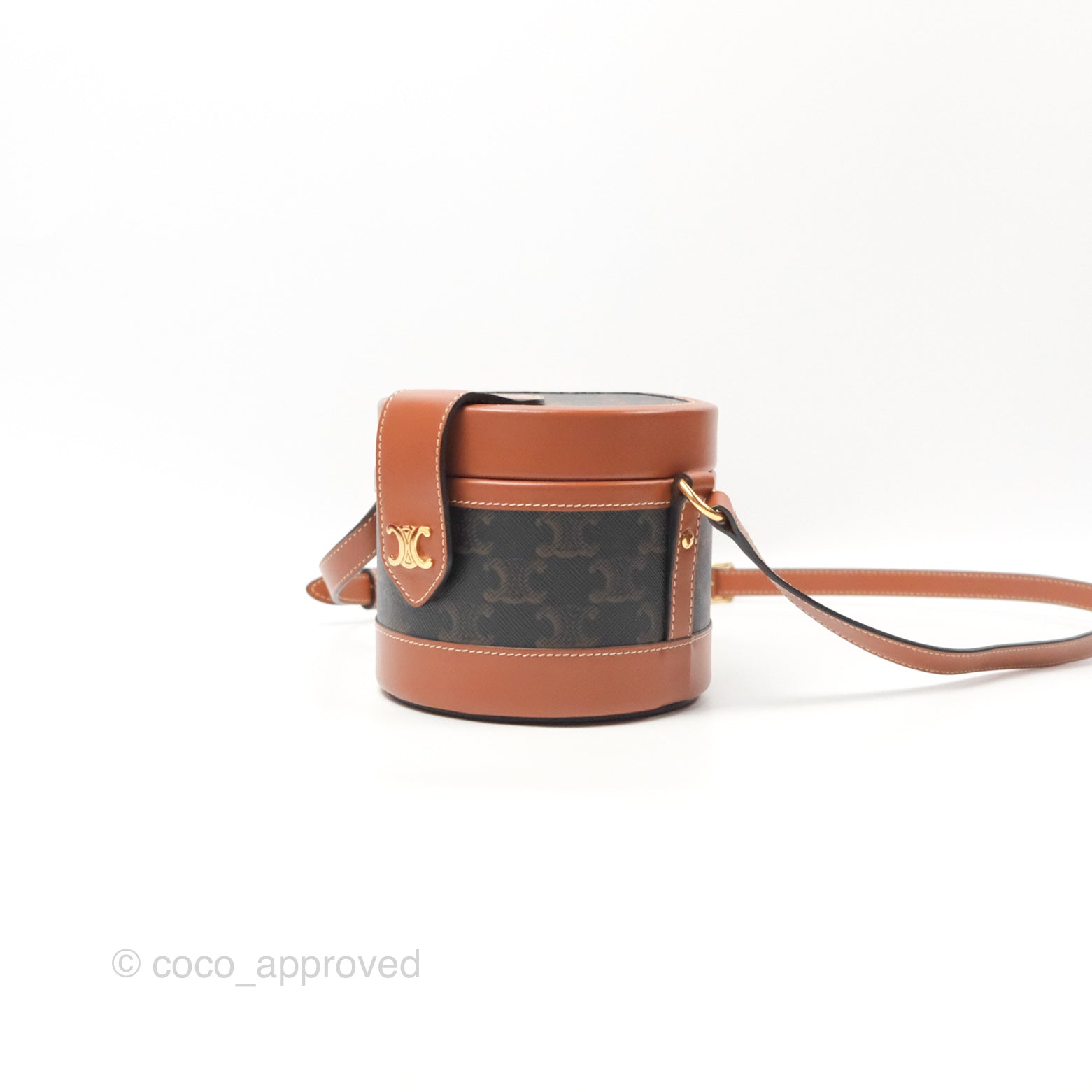 Celine Small Tambour Triomphe Canvas Crossbody Bag - Luxury Designer Handbag for Women | Perfect for Date Night, Office & Travel Accessories