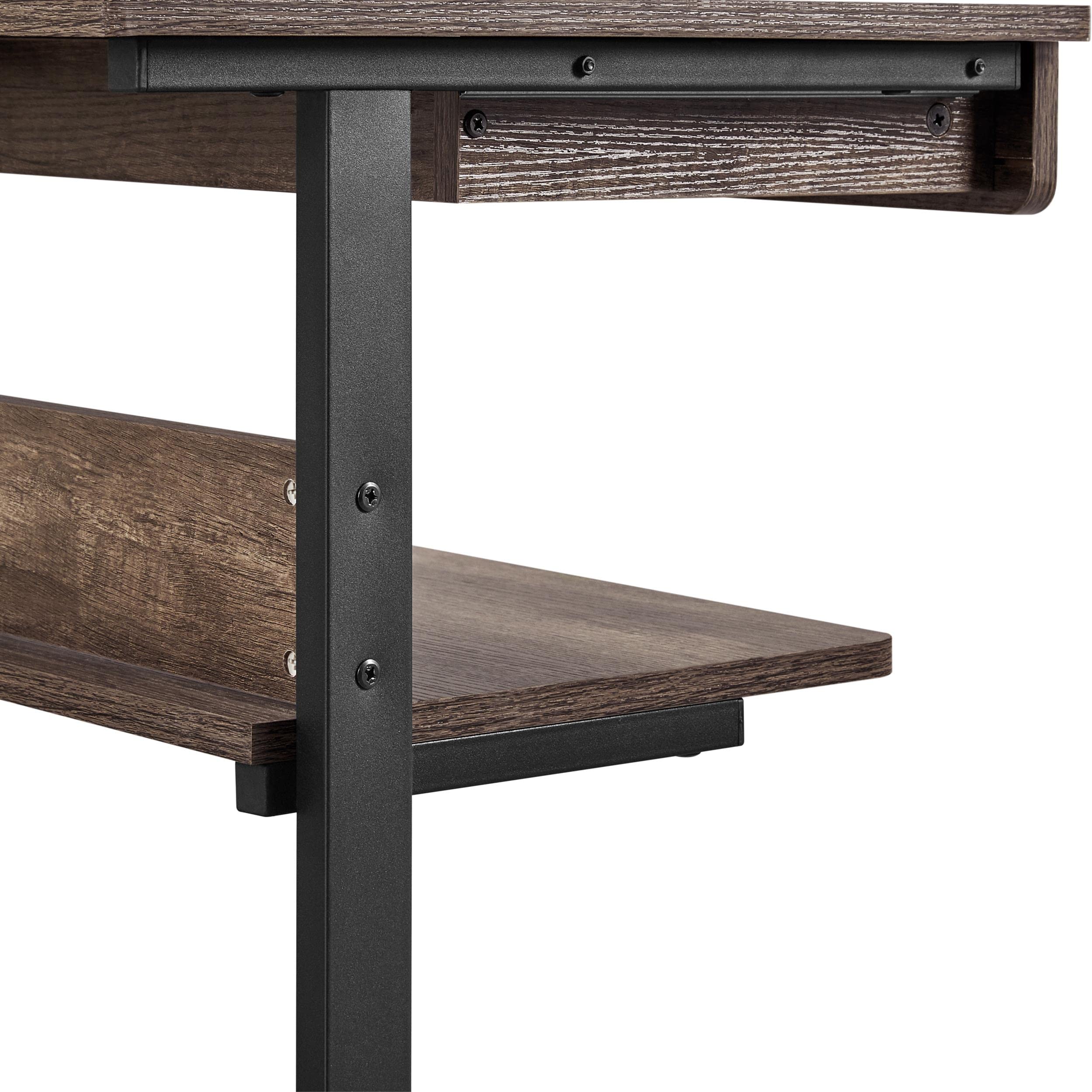 Yaheetech Compact Rolling Computer Desk with Storage Drawer & Keyboard Tray - Mobile Home Office Desk with Wheels for Laptop Workstation - Taupe Wood Finish - Perfect for Small Spaces, Dorm Rooms & Home Offices
