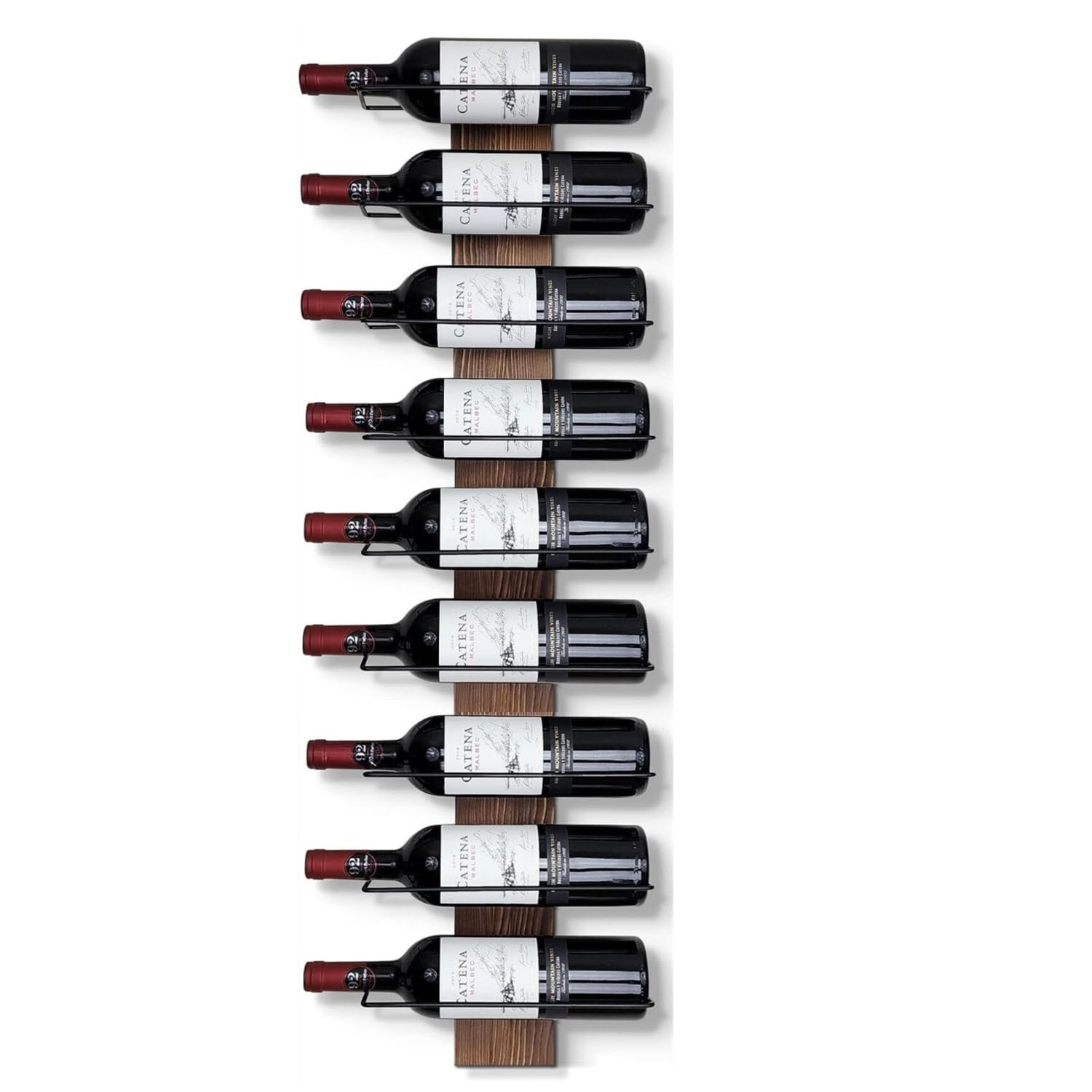 Wall Mounted Wine Rack for 9 Bottles - Bar, Kitchen & Dining Decor