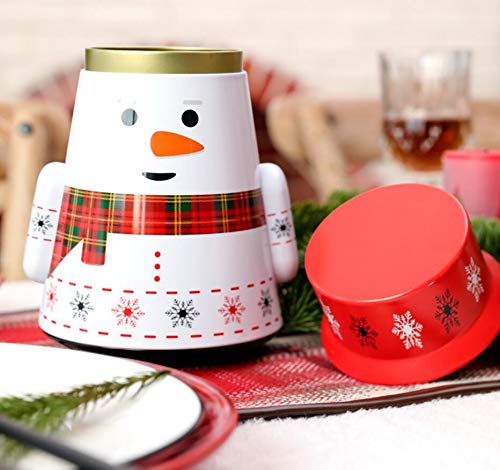 Snowman-Shaped Christmas Cookie Jars with Lids - Empty Food Storage Tins for Cookies, Candy & Chocolate Coins | Holiday Gift Giving & Festive Treat Storage