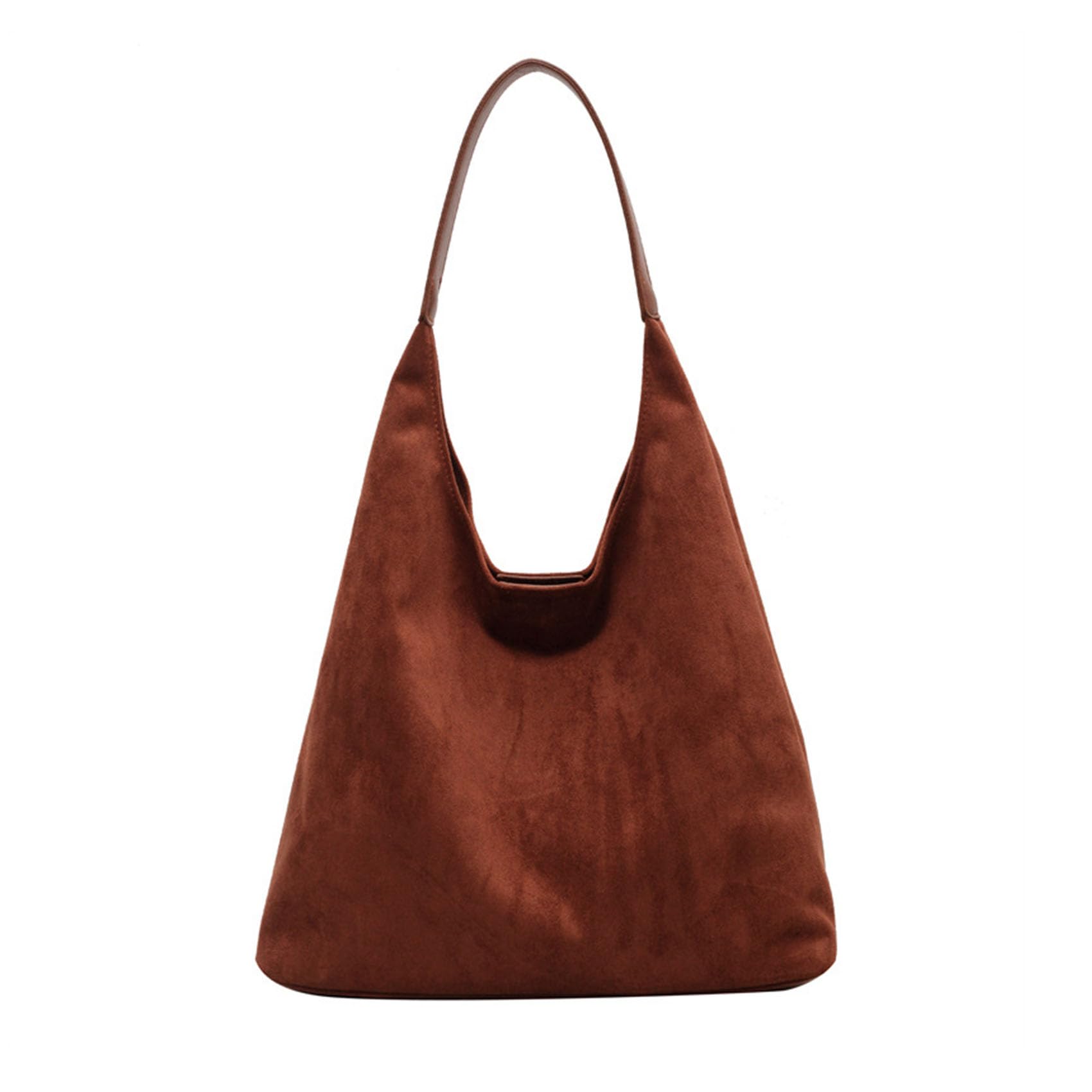 Jeeeun Brown Suede Handbag for Women - Soft Leather Tote Purse with Adjustable Strap, Stylish & Durable Suede Shoulder Bag - Perfect for Work, Travel & Everyday Use