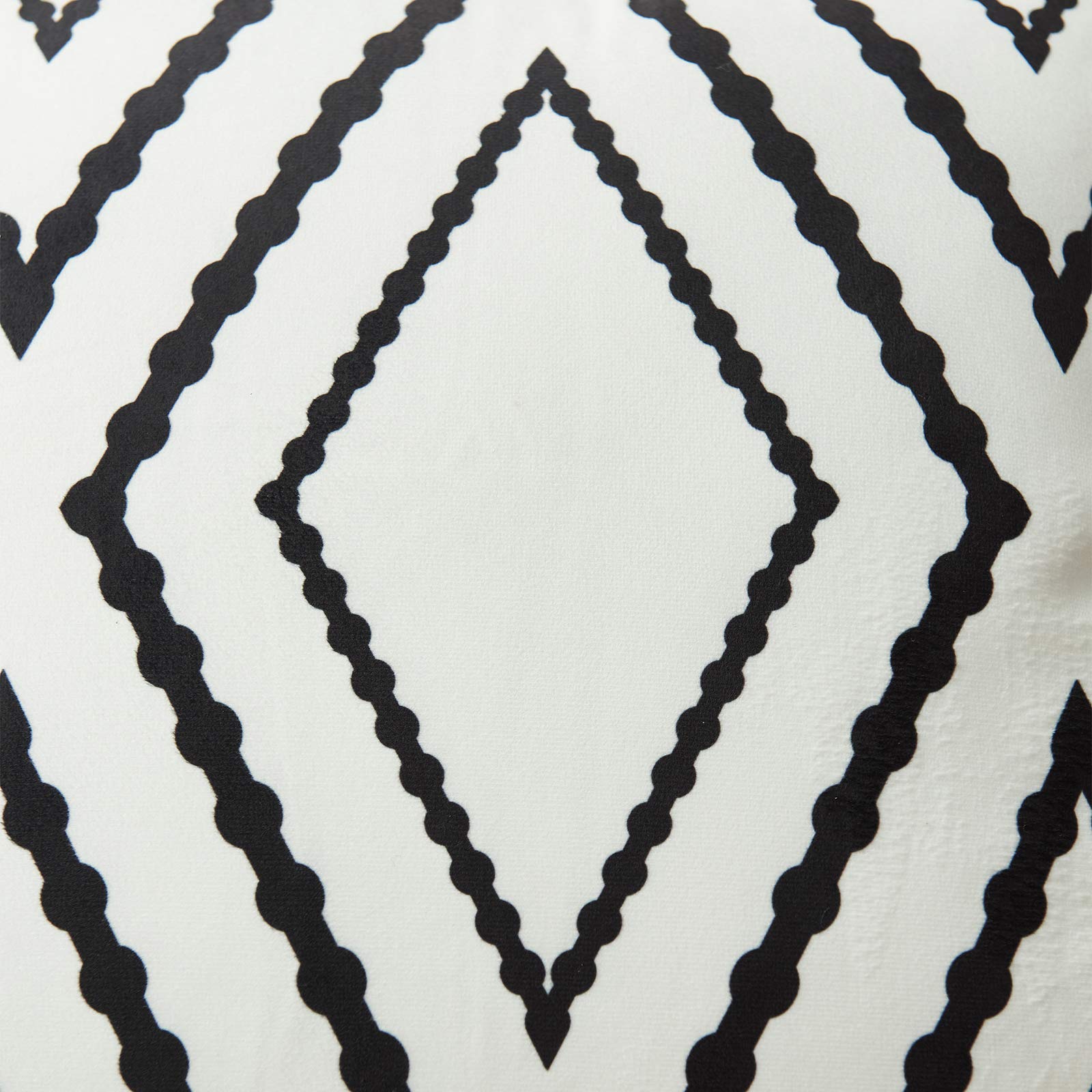Set of 2 White Boho Aztec Square Pillow Covers 18x18 Inches - Decorative Polyester Blend Throw Pillow Cases for Sofa, Couch, Bed & Home Decor - Perfect for Living Room, Bedroom & Cozy Home Styling