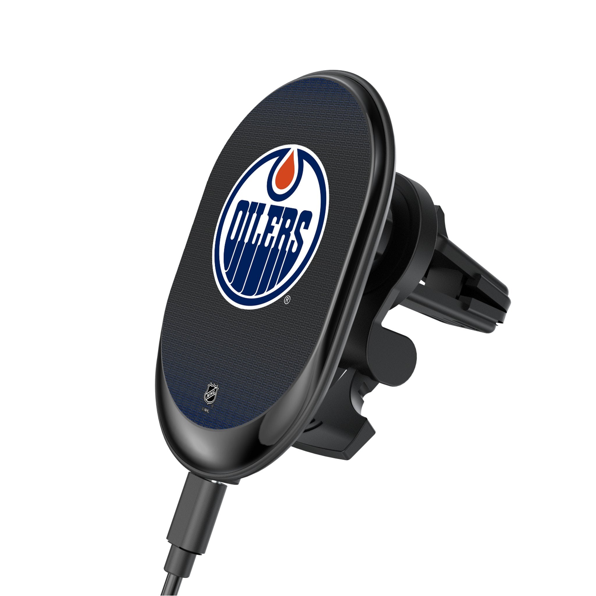 Edmonton Oilers Wireless Magnetic Car Charger - Fast Charging Linen Finish Phone Mount for iPhone & Android - Perfect for Road Trips & Commuting