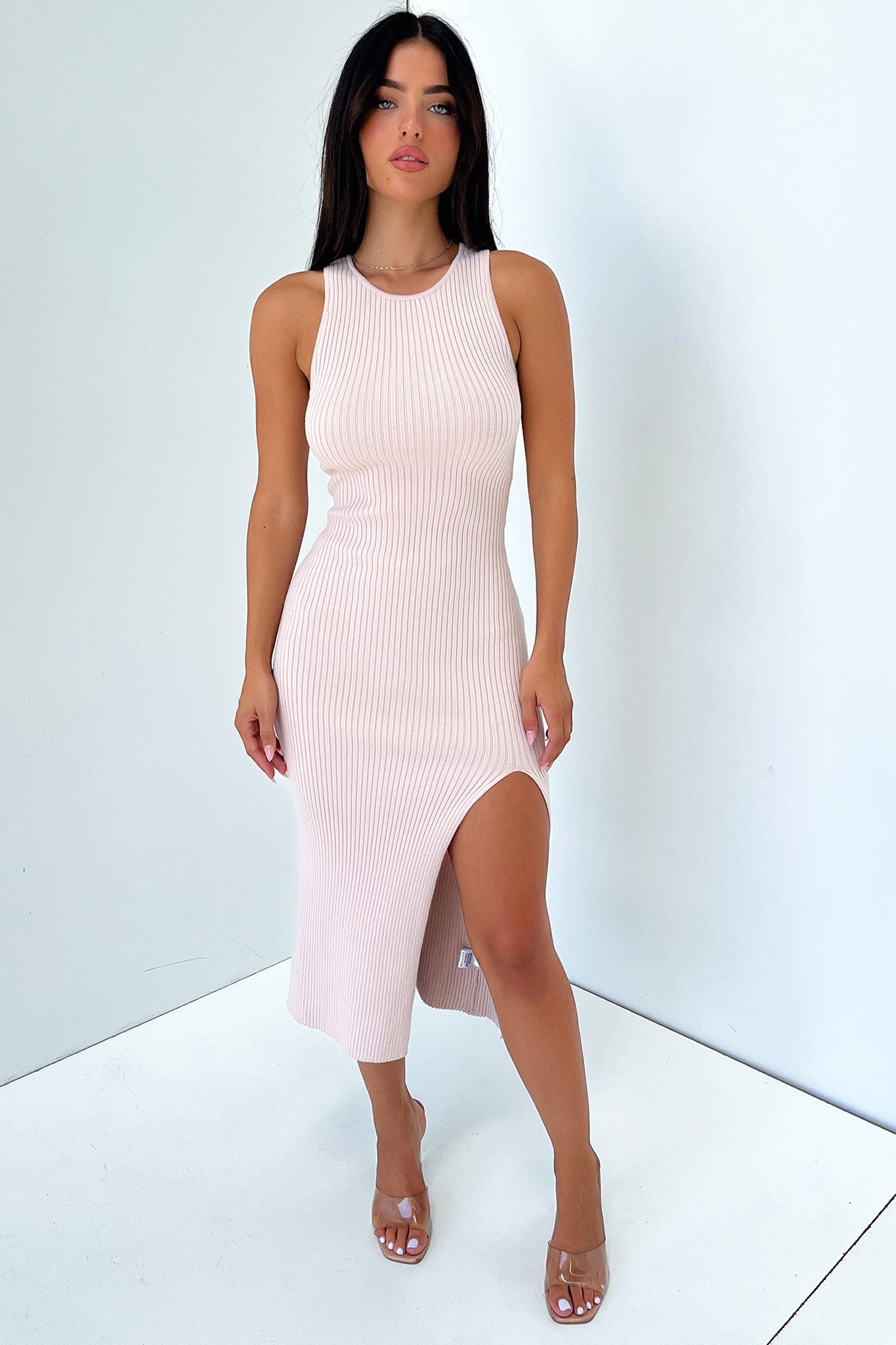 Geniva Midi Dress for Women - Elegant Beige Summer Dress for Casual Wear, Office & Date Night | Flattering A-Line Silhouette & Comfortable Fabric