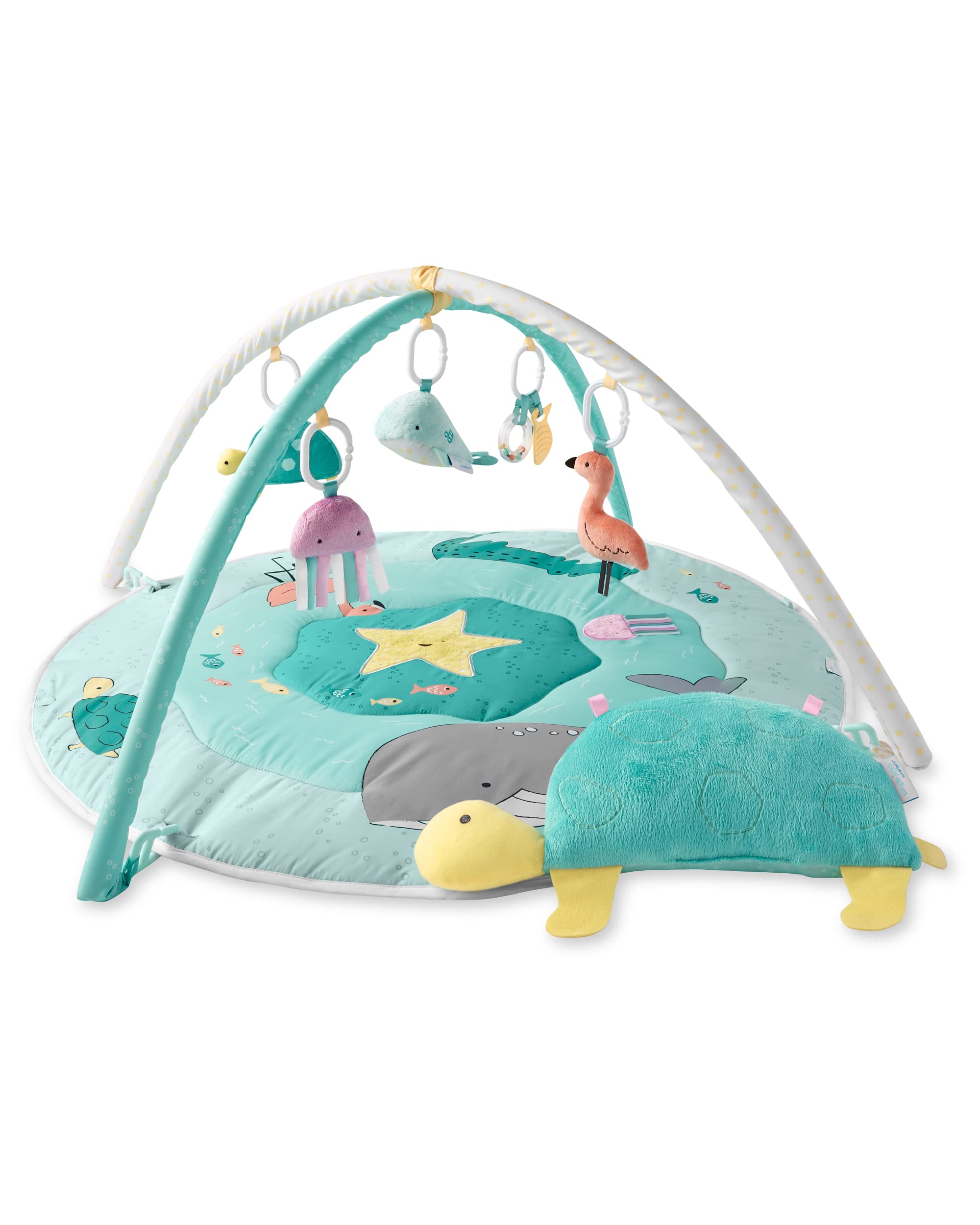 Carter's Simple Joys by The Sea Baby Play Gym - Soft Infant Activity Mat with Hanging Toys for Tummy Time & Early Development - Perfect Nursery Gift for Newborns & Toddlers (Blue Ocean Theme)