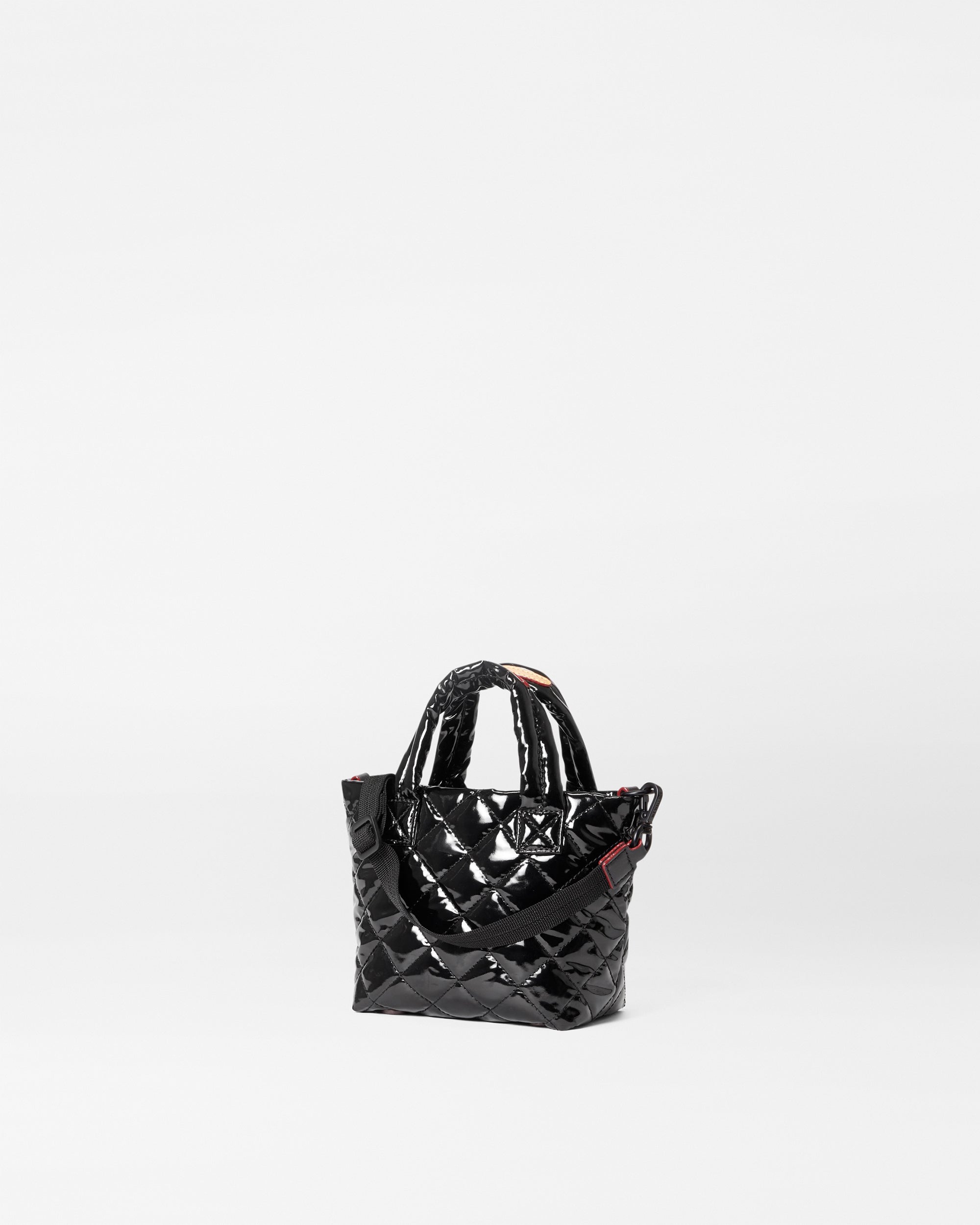 Stylish Black Lacquer Petite Metro Tote Bag - Premium Leather Handbag for Women - Perfect for Work, Travel & Everyday Use