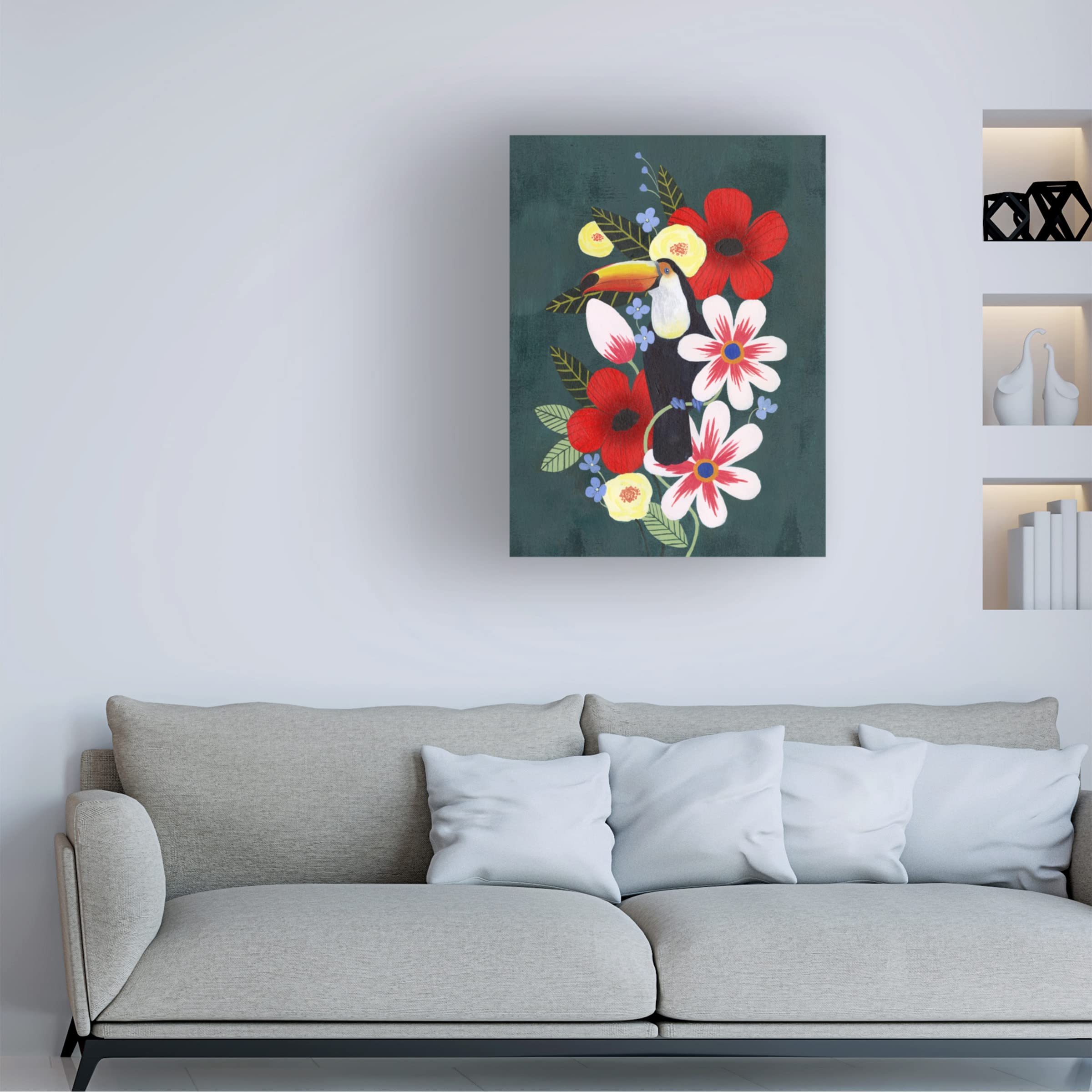Grace Popp Tropical Toucan II Canvas Wall Art Print - Vibrant Tropical Bird Painting for Home & Office Decor - Perfect for Living Room, Bedroom or Gift