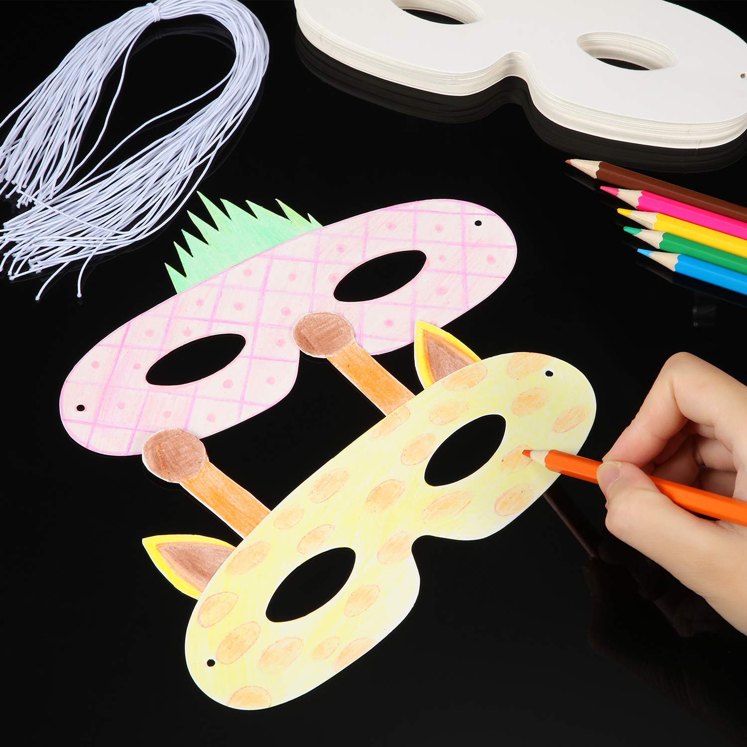 80-Pack White Die-Cut Mardi Gras Mask Craft Paper - DIY Masquerade Masks, Blank Eye Masks for Kids, Party Decorations & Costume Accessories - Perfect for Carnival Celebrations, School Projects & Halloween Costume Making