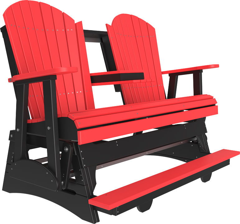 LuxCraft 5-Foot Adirondack Balcony Glider Chair - Outdoor Patio Furniture for Relaxing on Porch, Deck or Garden