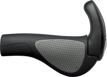 Ergon GP2 Lock-On Bike Grips - Large Size, Black/Gray - Comfortable Ergonomic Handlebar Grips for Mountain Bikes, Road Bikes & Cycling - Reduce Hand Fatigue & Improve Control
