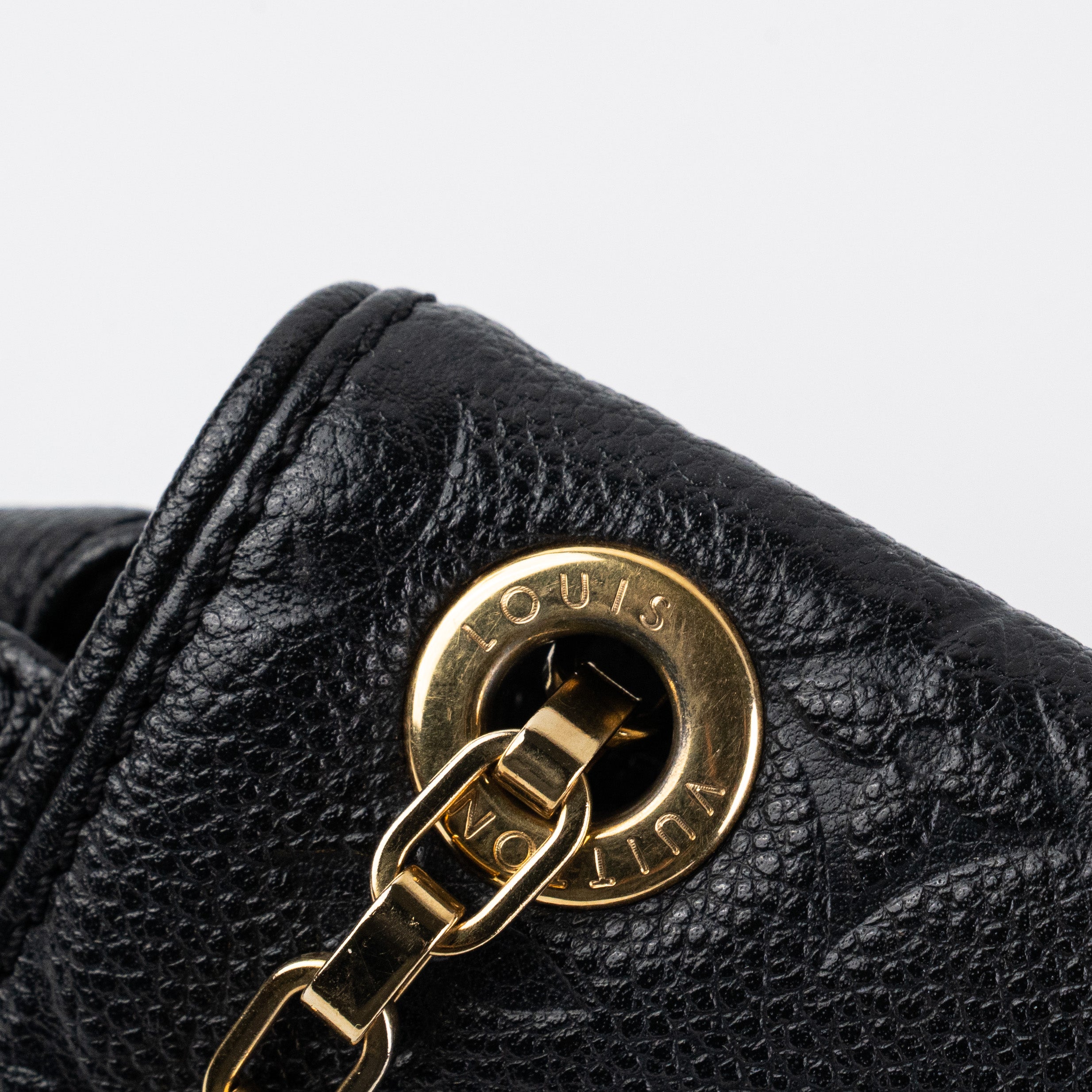 Authentic Louis Vuitton Saint Germain MM Empreinte Leather Handbag in Black - 18/7 Stainless Steel Hardware - Perfect for Work, Travel & Luxury Everyday Use