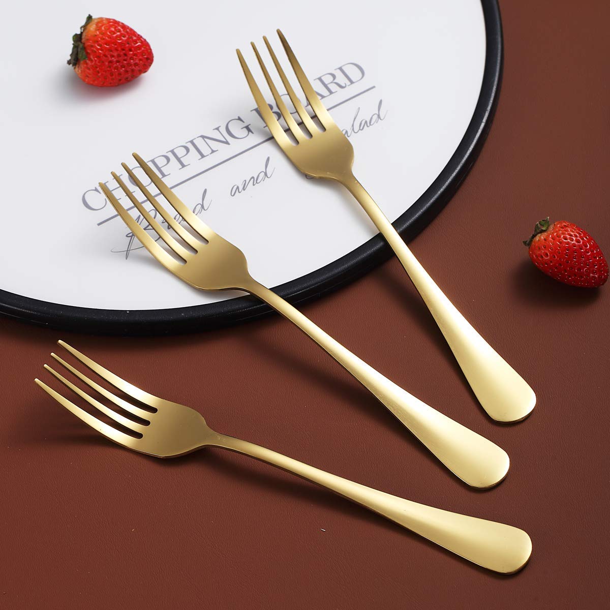 Premium 4-Piece Gold Plated Dinner Forks Set - Berglander 7.9