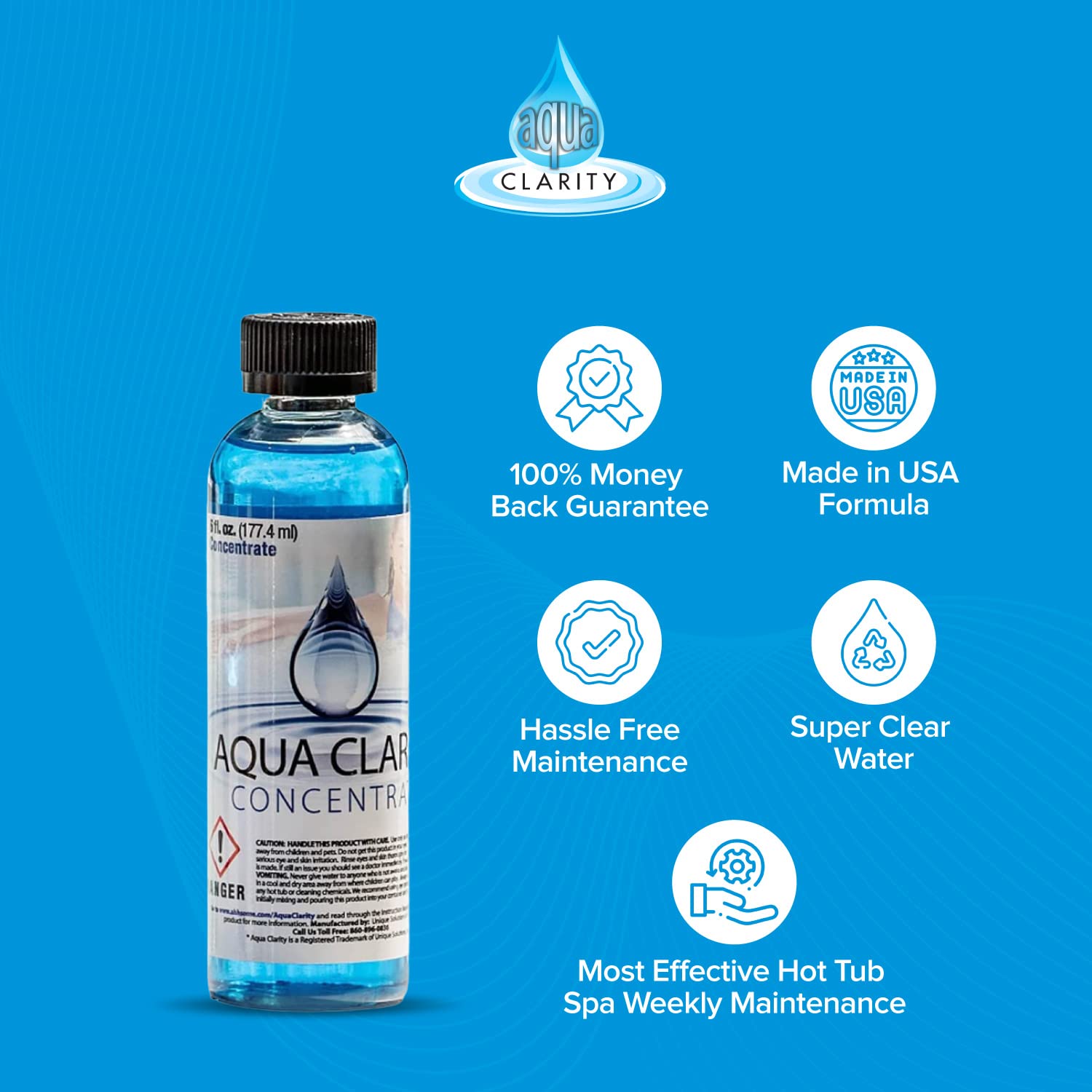 3-in-1 Hot Tub Cleaner, Clarifier & Conditioner - Weekly Treatment Eliminates Need to Drain, Reduces Chemical Use - Complete 1-Year Spa Maintenance for Crystal Clear Water (Ideal for Backyard Relaxation & Hydrotherapy)
