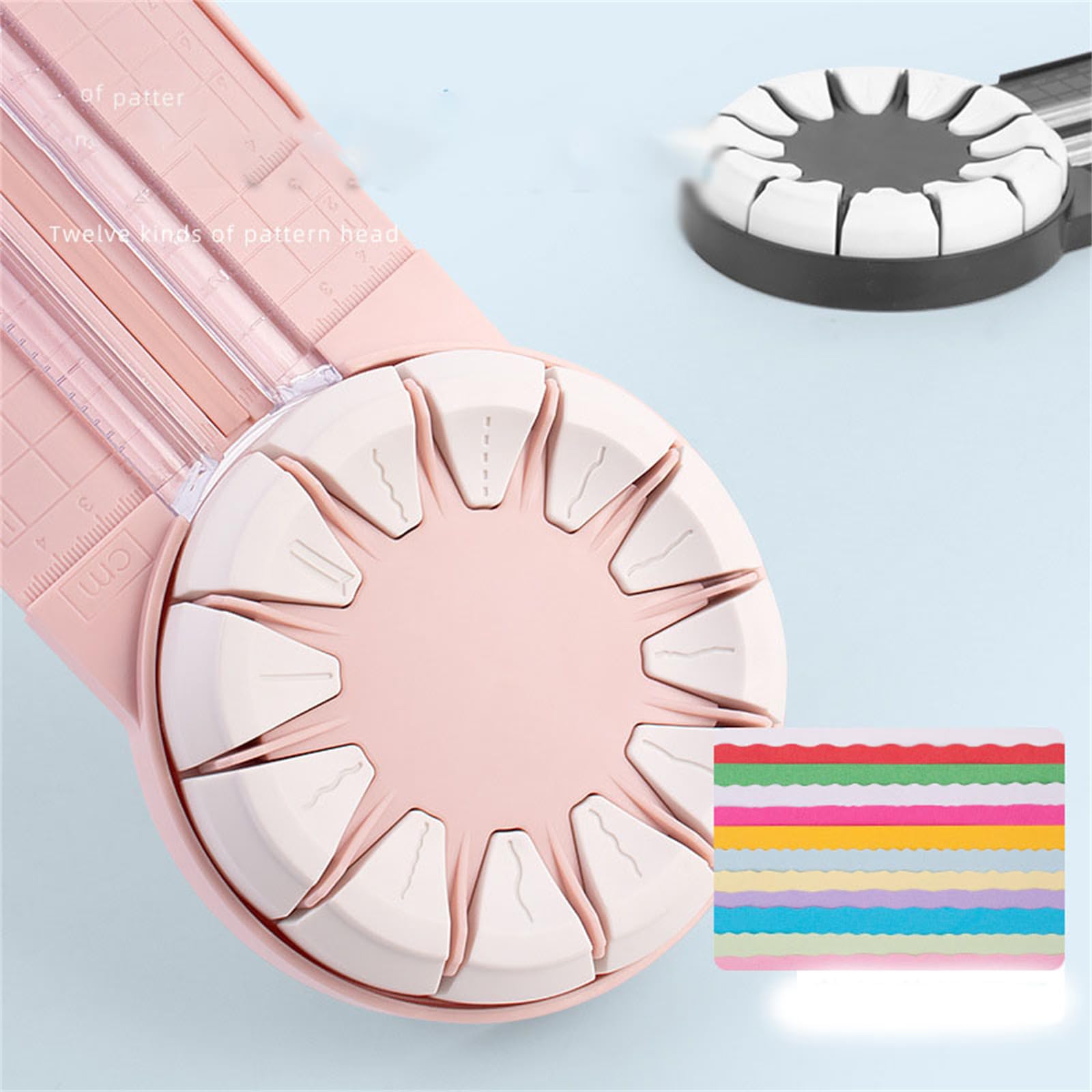 12-in-1 Rotary Paper Cutter for Crafting - Professional Paper Edge Trimmer & Scrapbooking Tool for DIY Projects, Card Making, and Paper Crafts (12 Patterns) | Perfect for Scrapbooking, Card Making, and DIY Home Decor