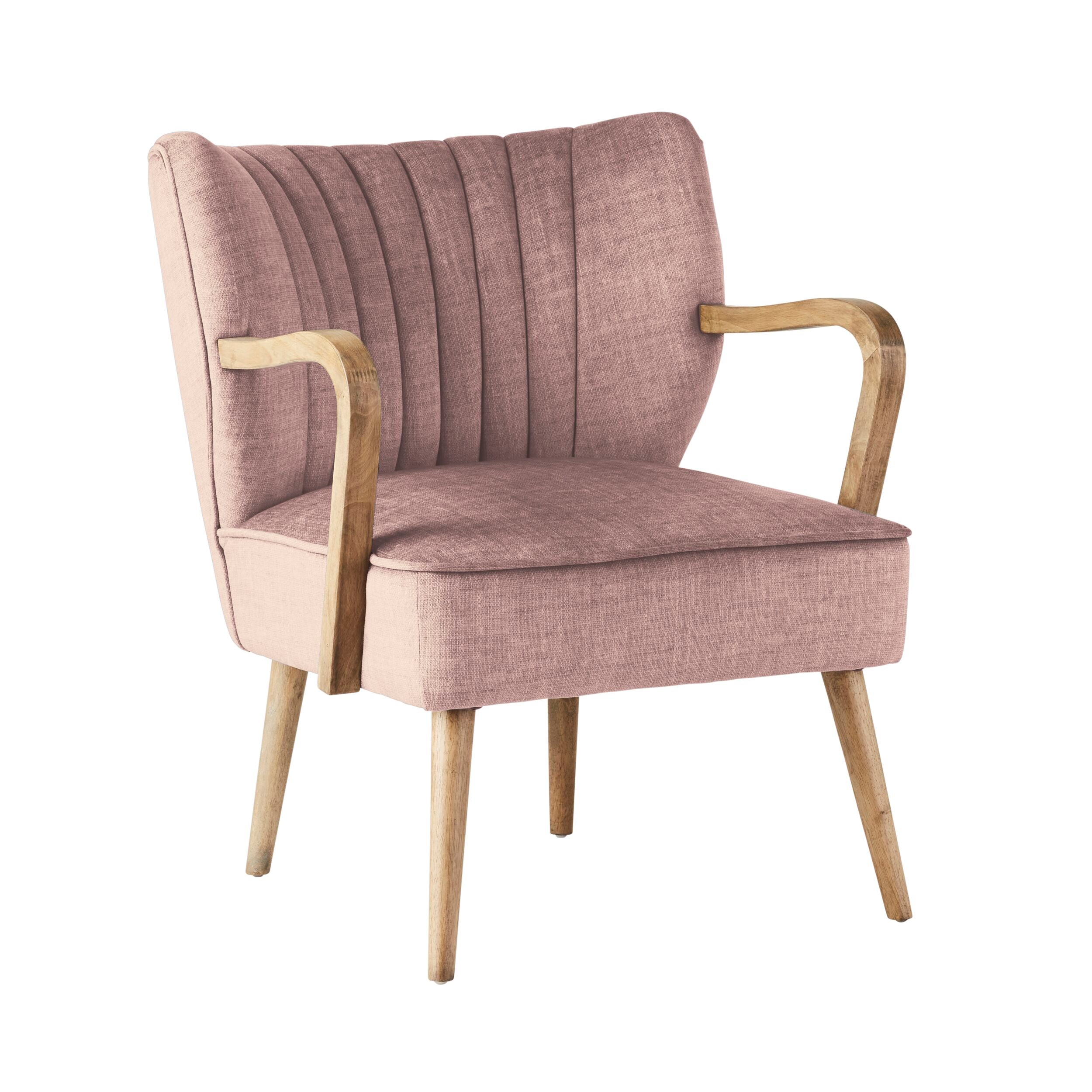 Bello Occasional Chair - Modern Accent Chair with Upholstered Seat in Aura Blush Pink - Perfect for Living Room, Bedroom, or Office Decor