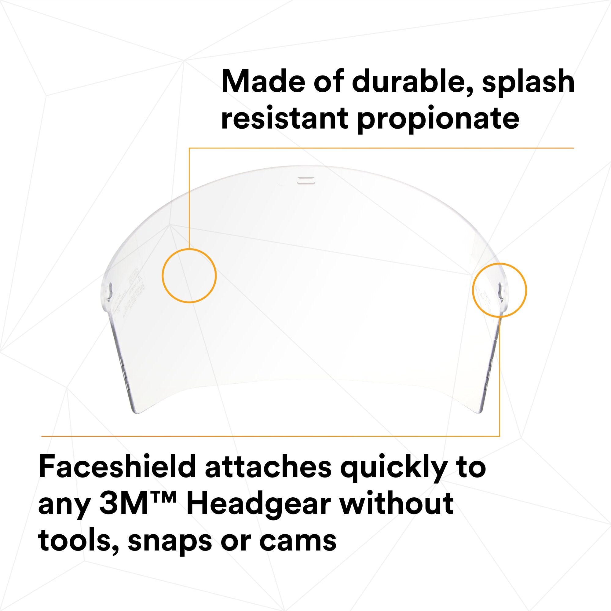 3M Clear Propionate Faceshield W96 (82700-00000) - Molded Safety Face Shield for Construction, Woodworking & Industrial Use - Impact Resistant Eye Protection for DIY Projects & Workplace Safety