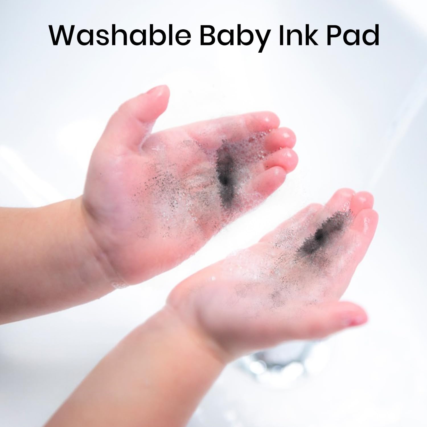 2PCS Washable Ink Pad for Finger Craft Stamping - Non-Toxic & Reusable Black Stamp Pad for Kids DIY Art Projects, Scrapbooking & Card Making