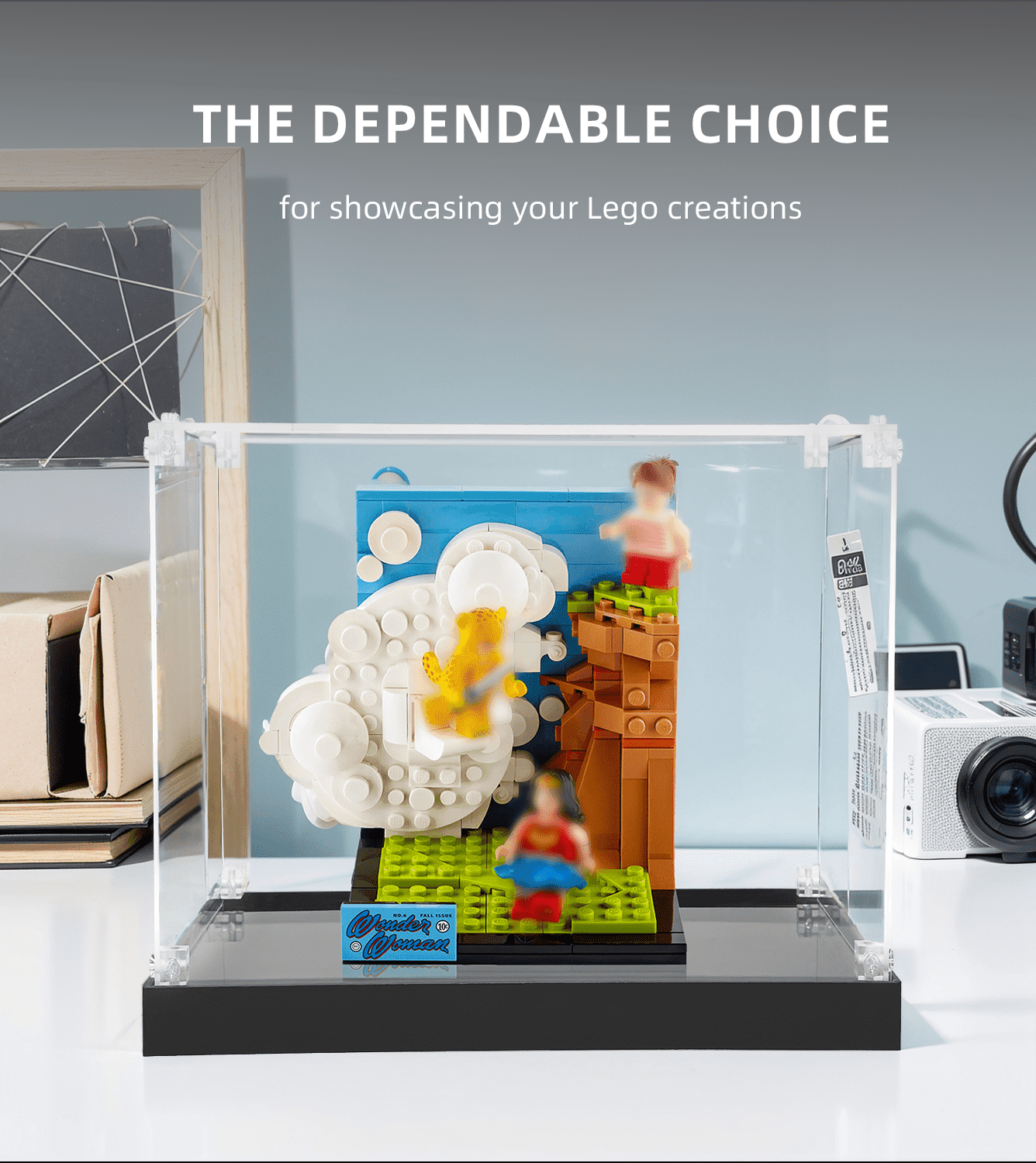 LEGO Wonder Woman 77906 Display Case - Premium Acrylic Showcase for Collectible LEGO Sets | Perfect for Home Decor, Office Display & Collector's Showcase