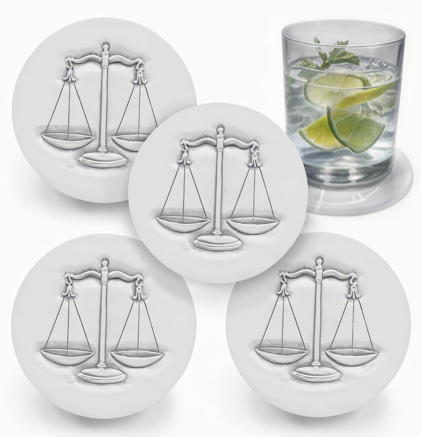 Premium Absorbent Lawyer-Themed Drink Coasters (Set of 4) - Perfect for Office, Home Bar, or Legal Professional Gifts
