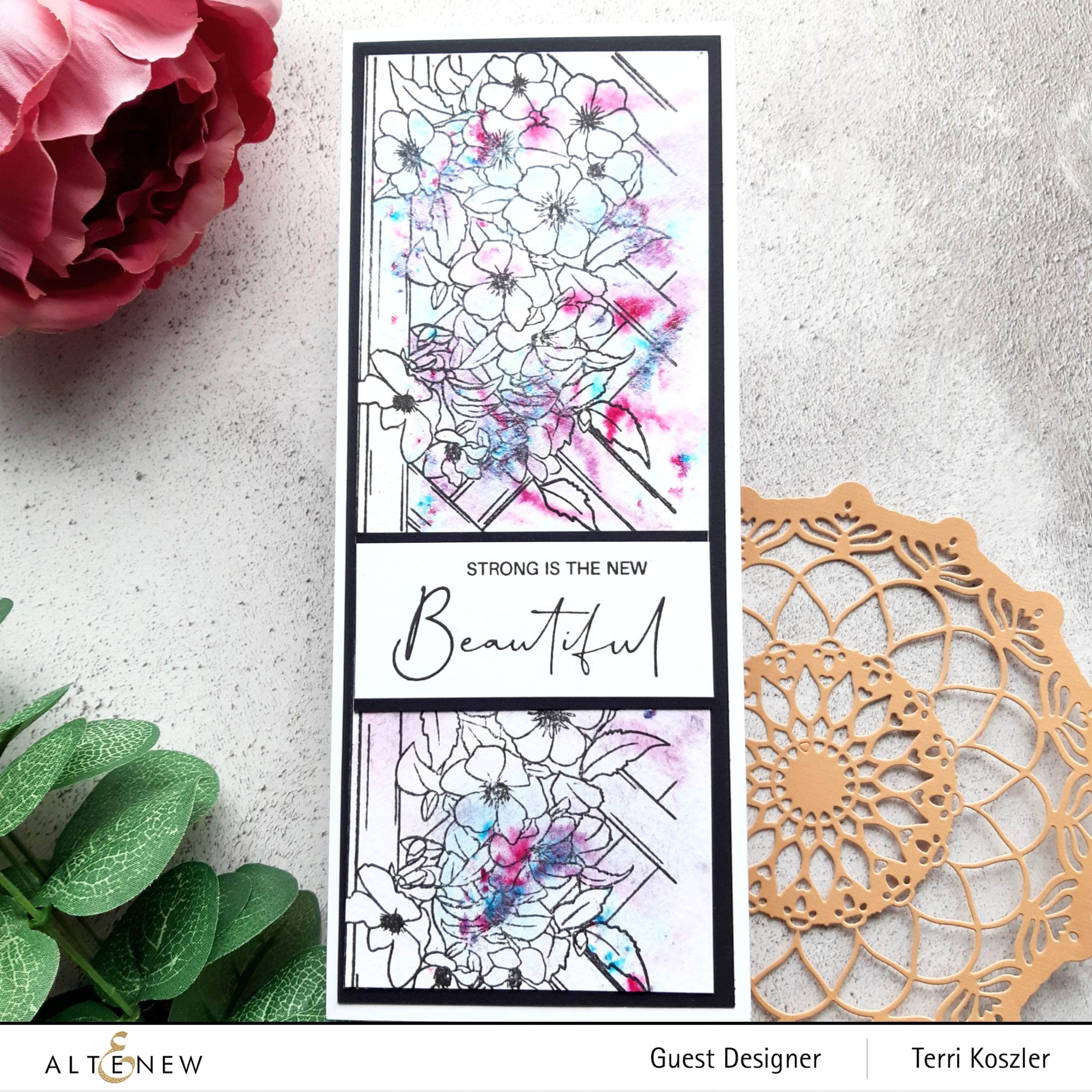 Clematis Outline Stamp Set for Painting Flowers - DIY Floral Art, Card Making & Scrapbooking Supplies