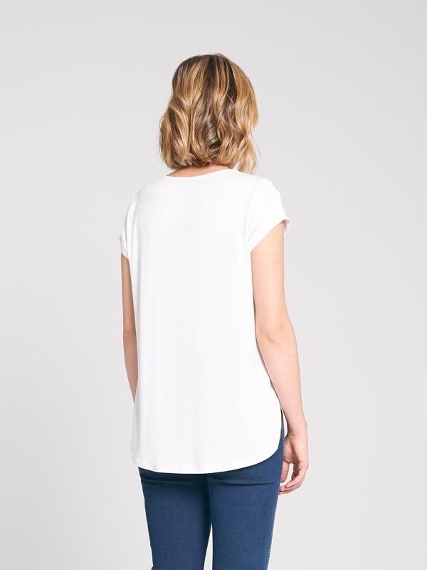 Carine Tee Women's White Short Sleeve T-Shirt - Casual Comfort Fit for Everyday Wear, Workout & Outfits