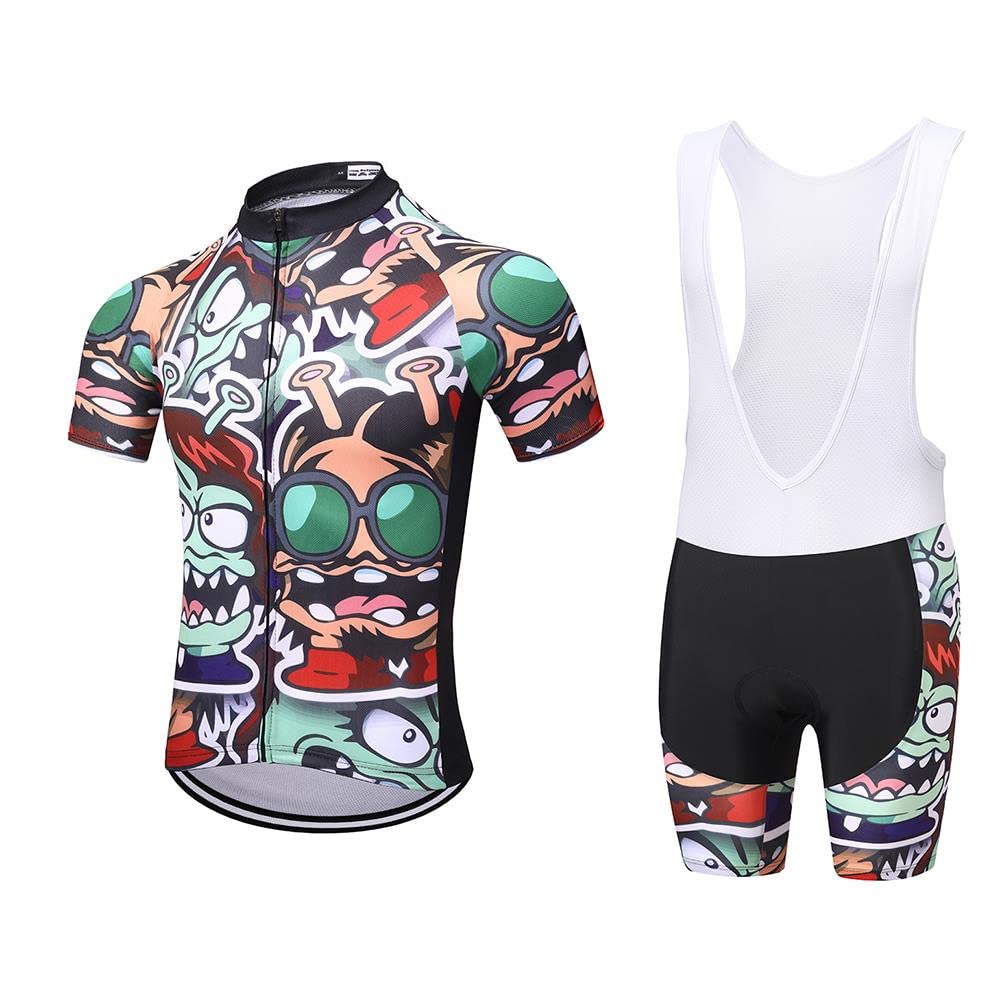 Men's Cycling Jersey & Bib Shorts Set - Quick-Dry, Full-Zip Road Bike Clothing Kit for Professional Training & Outdoor Riding | Perfect for Road Cycling, Triathlons & Long-Distance Races