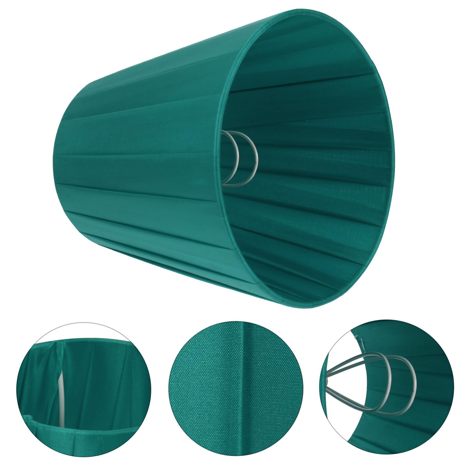 1pc Pleated Clip-On Lampshade - Barrel Design Fabric Light Cover for Table & Floor Lamps - Green Bedroom Lighting Decor (Perfect for Cozy Reading Nooks & Ambient Bedroom Lighting)