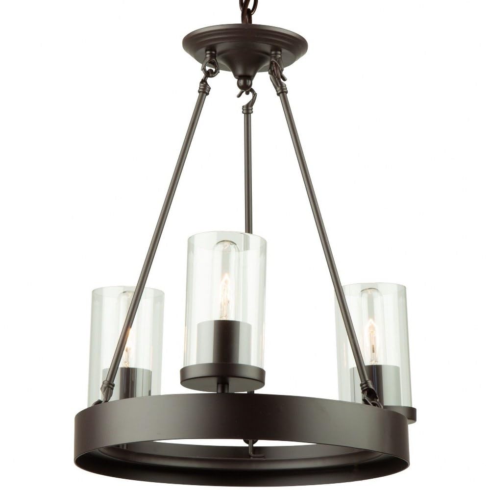 Artcraft Lighting Menlo Park 3-Light Mini Chandelier in Dark Chocolate - Elegant Ceiling Fixture for Dining Room, Bedroom, or Entryway Lighting