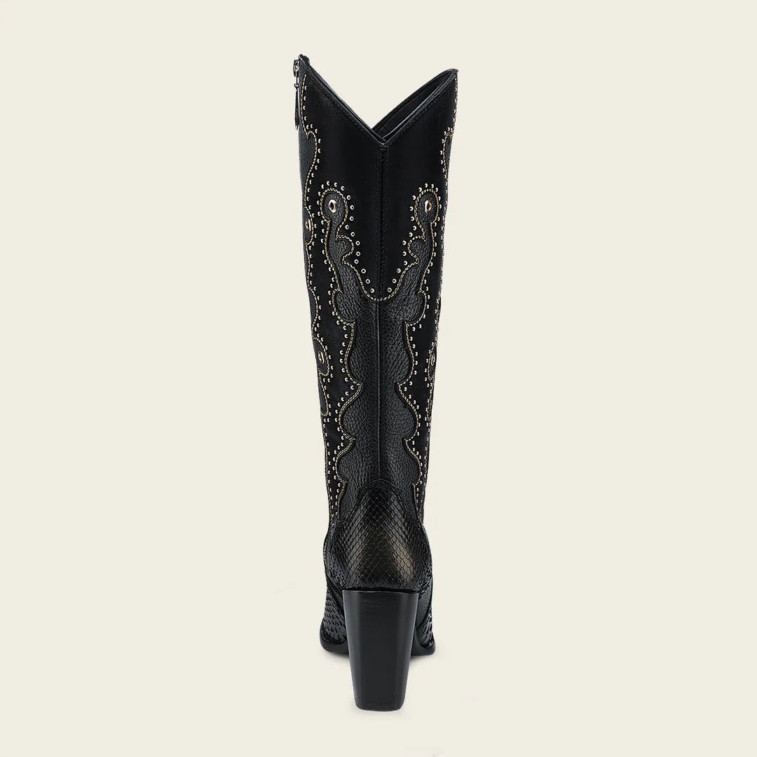 Cuadra Black Python Boots for Women - Stylish & Comfortable Western Boots for Cowgirl Fashion, Night Out & Country Events