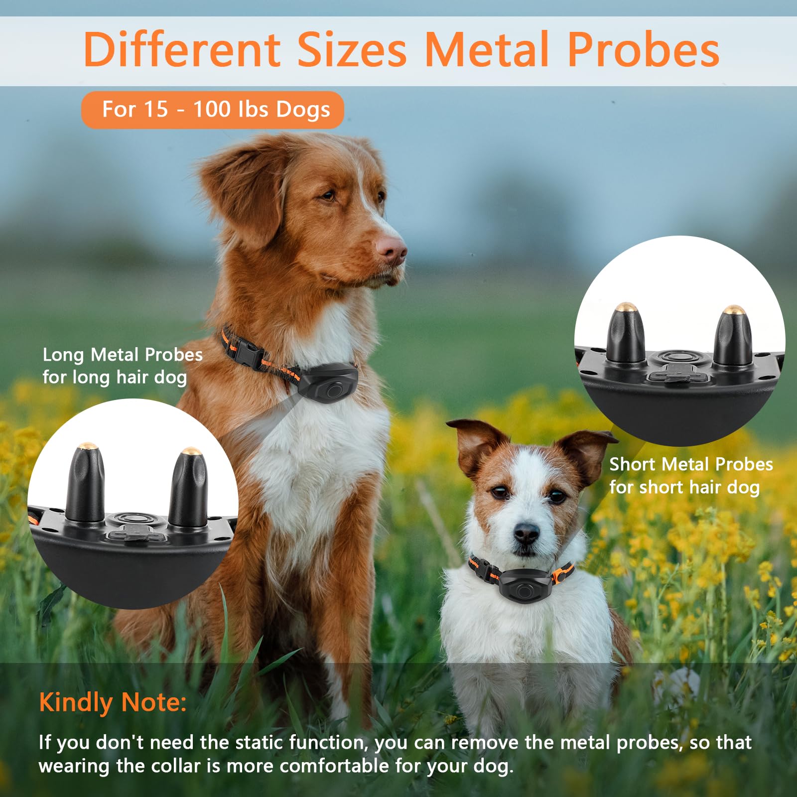 **Waterproof Dog Training Collar with Remote - 1300ft Range, 3 Modes (Beep, Vibration, Static) - Rechargeable Electric Shock Collar for Small, Medium & Large Dogs - Perfect for Obedience Training & Off-Leash Control**