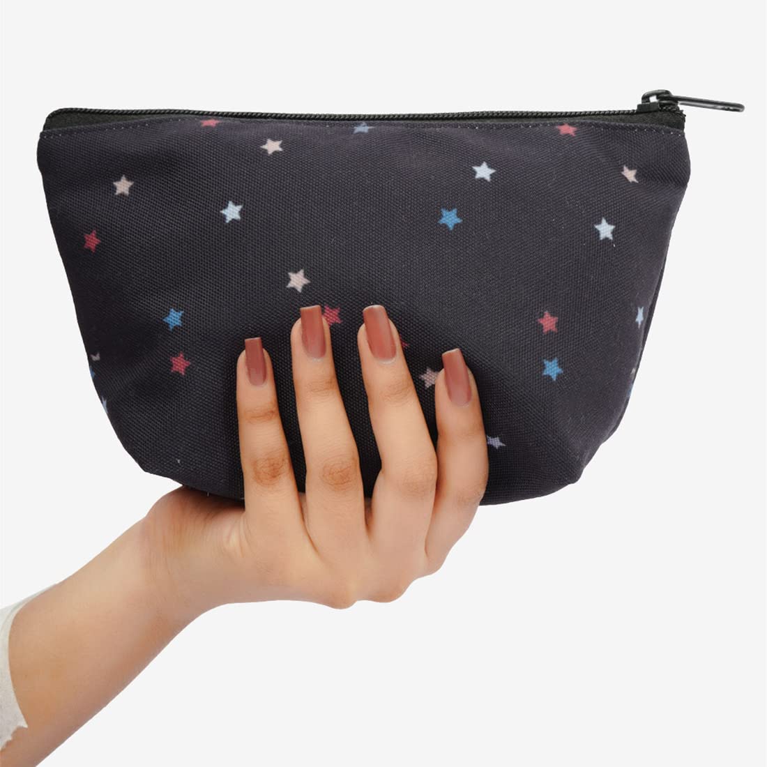 Crazyify Printed Makeup Pouch Set of 2 - Waterproof Cosmetic Bag, Travel Toiletry Organizer with Zipper Closure for Women | Perfect for Travel, Gym, and Daily Essentials Storage