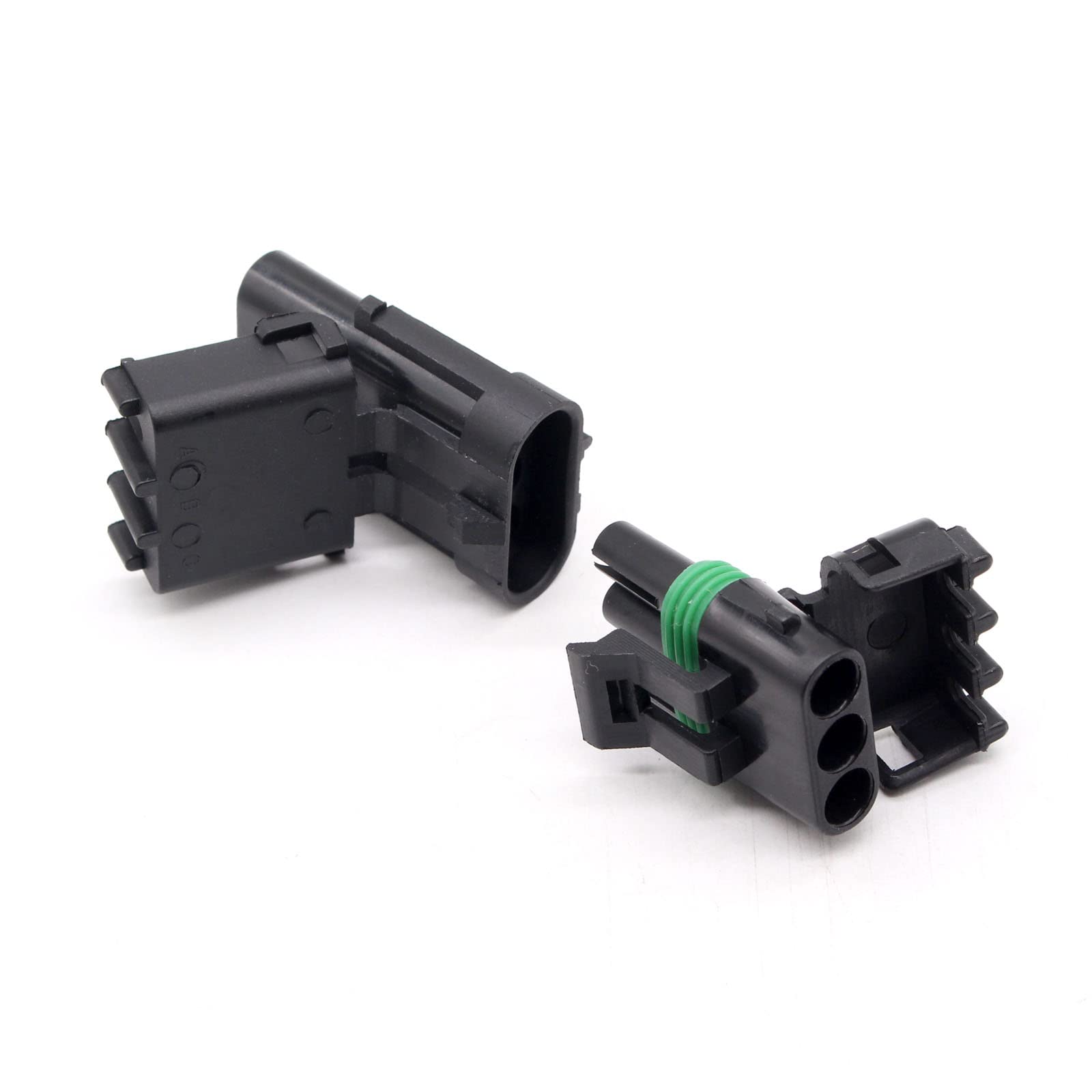 5 Sets 3 Pin Automotive Weatherproof Connectors - Sealed Wire-to-Wire Harness Kit for 20-14AWG with Male & Female Terminals - Perfect for Off-Road Vehicles, Marine & Outdoor Electrical Wiring