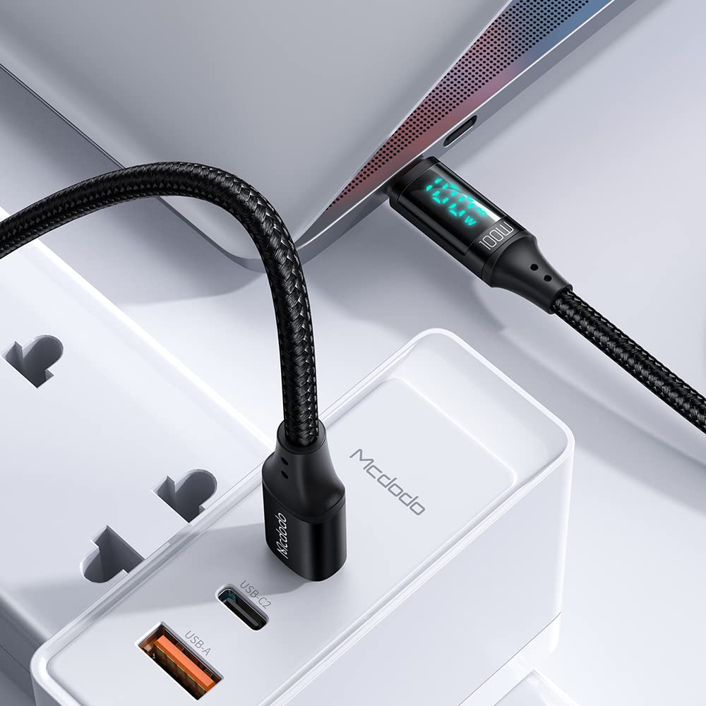 2 Pack USB C to USB C Cable 5A PD100W Fast Charging Cord with LED Display | QC5 Super Fast Charging | 480Mbps Data Transfer | Compatible with iPhone 16/15 Pro Max, iPad, MacBook Pro/Air, Thunderbolt, Samsung Galaxy, PS5 | Perfect for Home, Office & Travel Charging