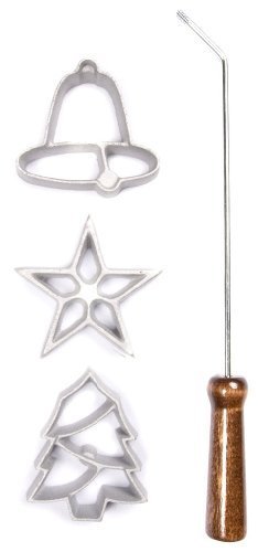 Kitchen Supply 7288 Rosette Iron Set for Holiday Baking - Perfect for Making Swedish Rosette Cookies, Christmas Treats & Special Occasion Desserts