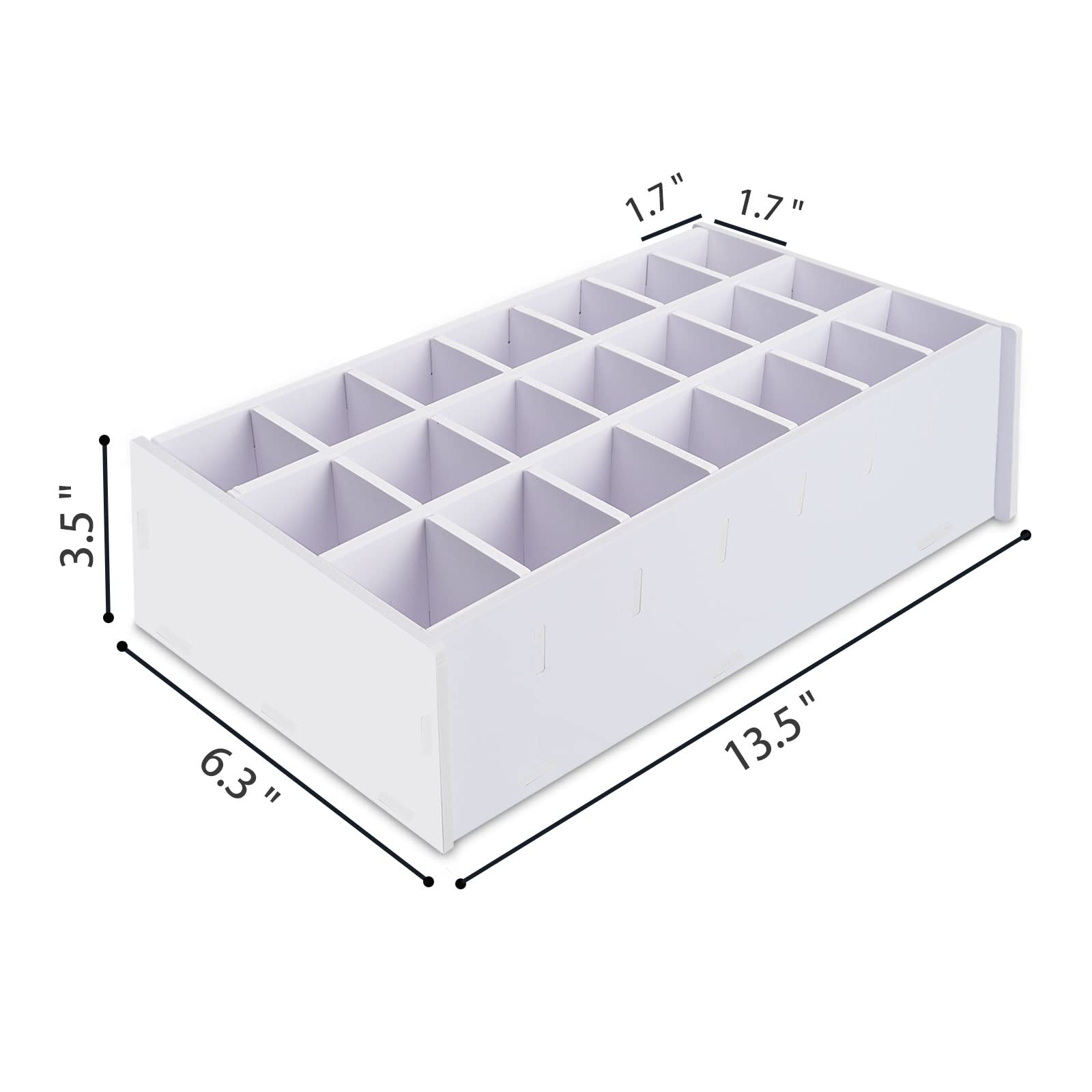 Sanfurney 21-Compartment Paint Storage Tray - Organize Craft Paints, Oil Tubes & Watercolors - Perfect for Artists, DIY Projects & Classroom Art Supplies
