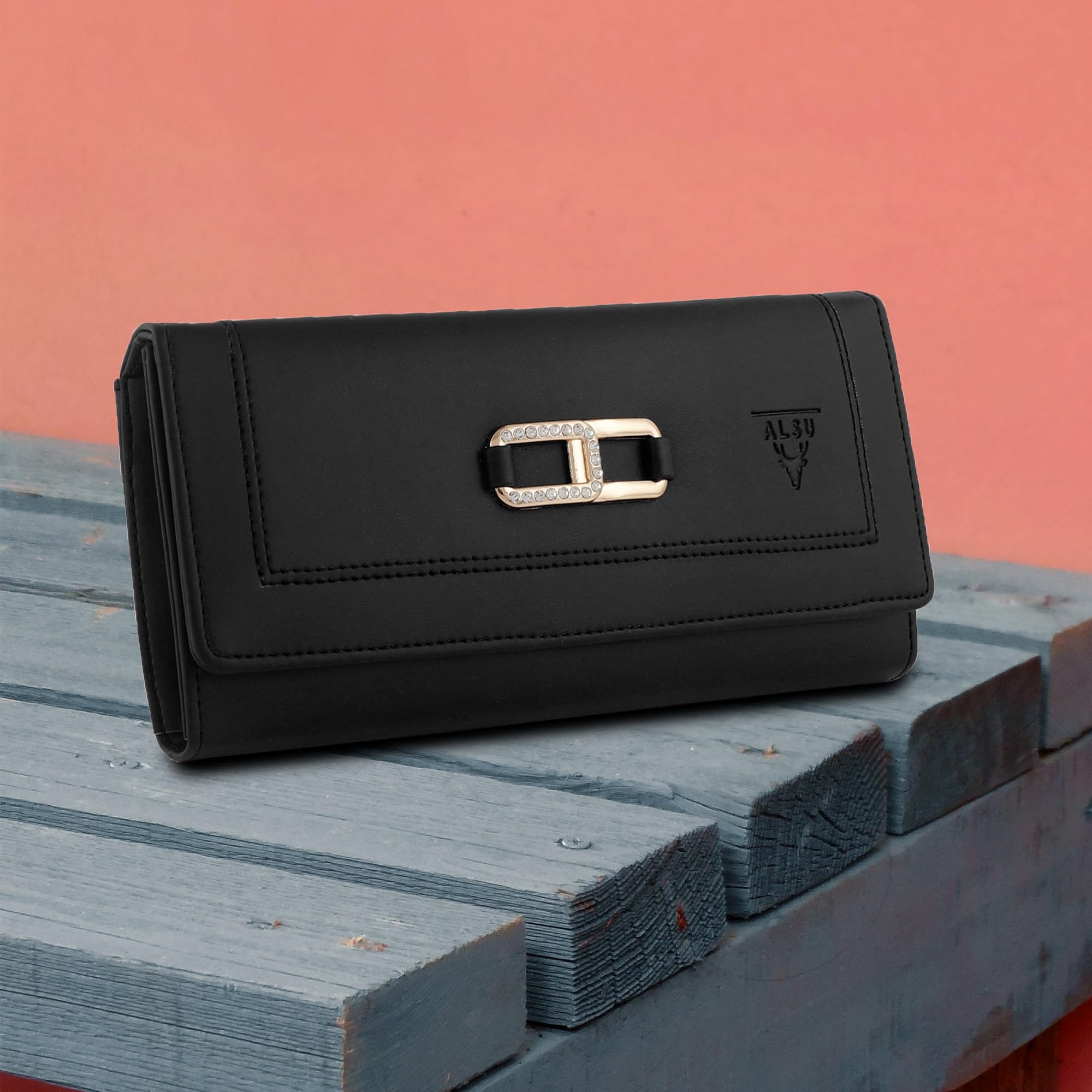ALSU Women's Hand Wallet Purse Clutch - Slim Phone Pocket, 4 Card Slots & Coin Pockets | Soft Smooth Leather Material | Perfect for Evening Parties, Weddings & Daily Use