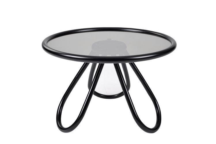 GTV Arch Bentwood Coffee Table with Glass Top - Modern Mid-Century Design for Living Room, Lounge & Office Decor