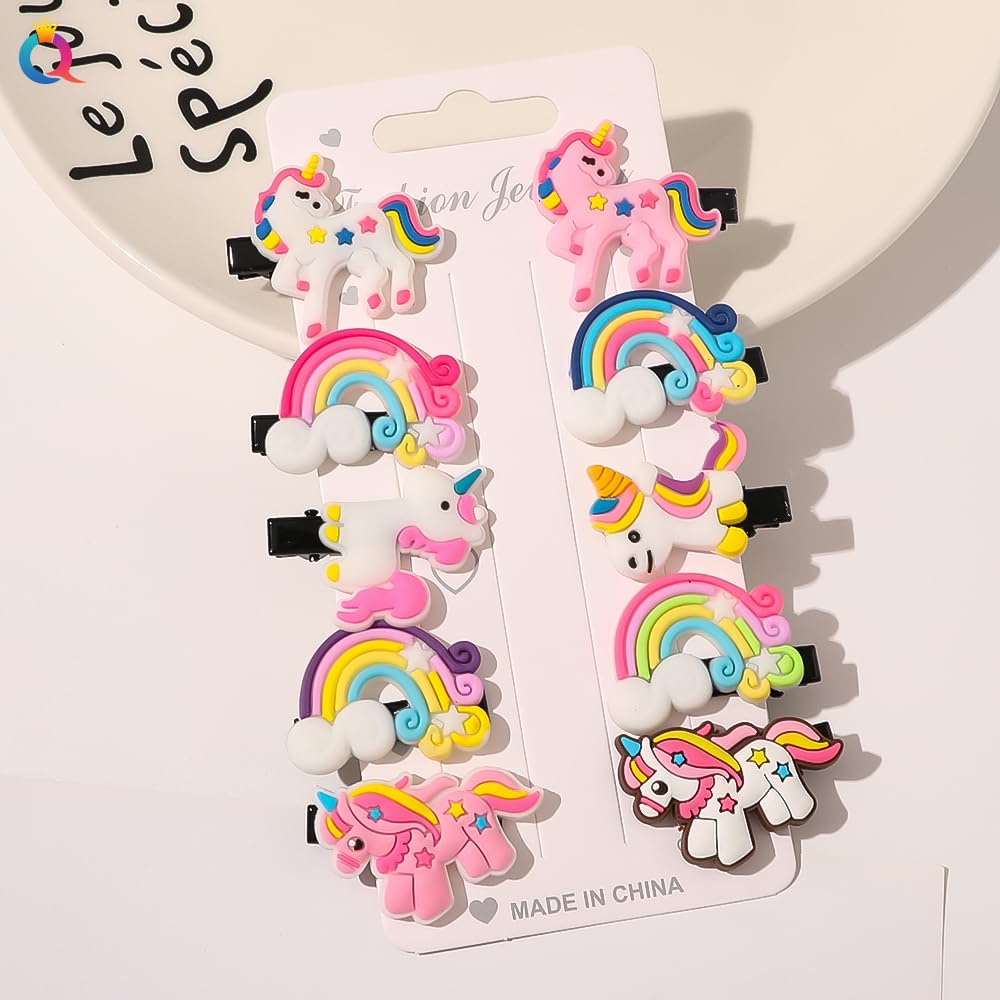 60 Pcs Kids Hair Clips Barrettes - Unicorn Ice Cream Candy Princess Hair Accessories Set for Toddlers Girls | Hair Grips Pins for School, Party, Daily Use