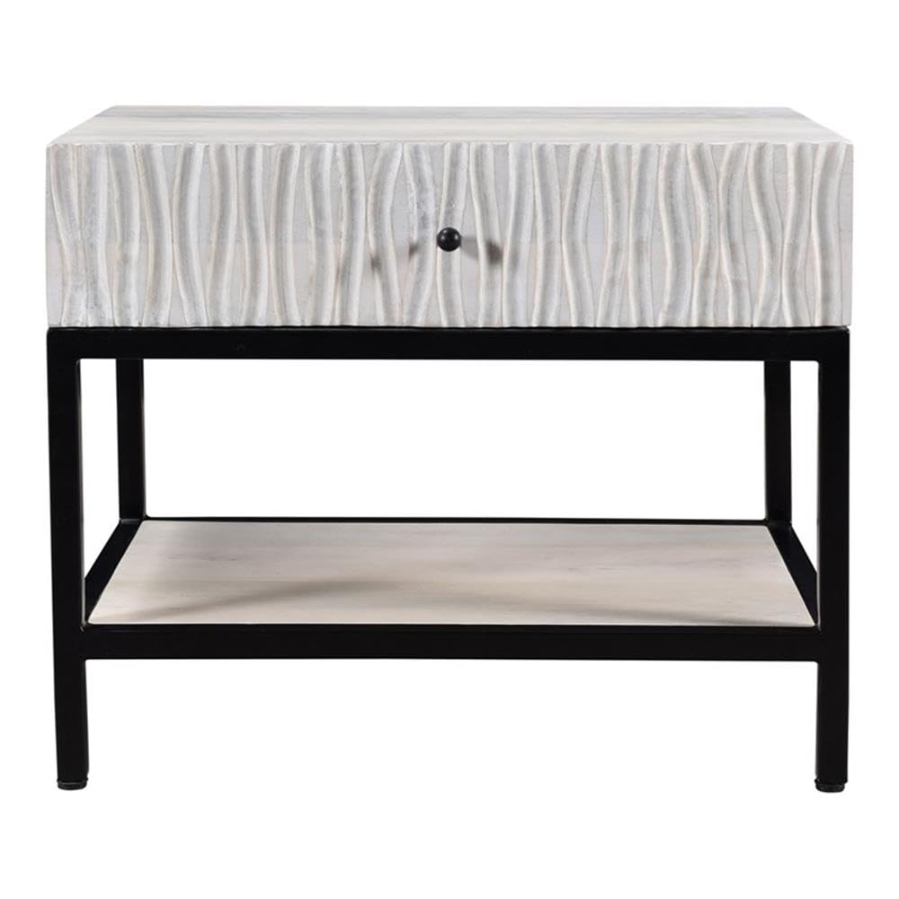 Moe's Home Collection Modern Nightstand with Drawer - Stylish Bedside Table for Bedroom, Living Room, or Guest Room - Perfect for Storage and Decor