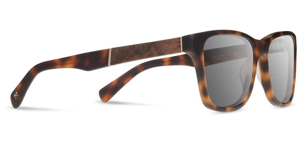 Shwood Canby XL Acetate Sunglasses - Matte Brindle/Elm Burl Frame with Grey Polarized Lenses | UV Protection for Outdoor Activities, Driving & Fashion