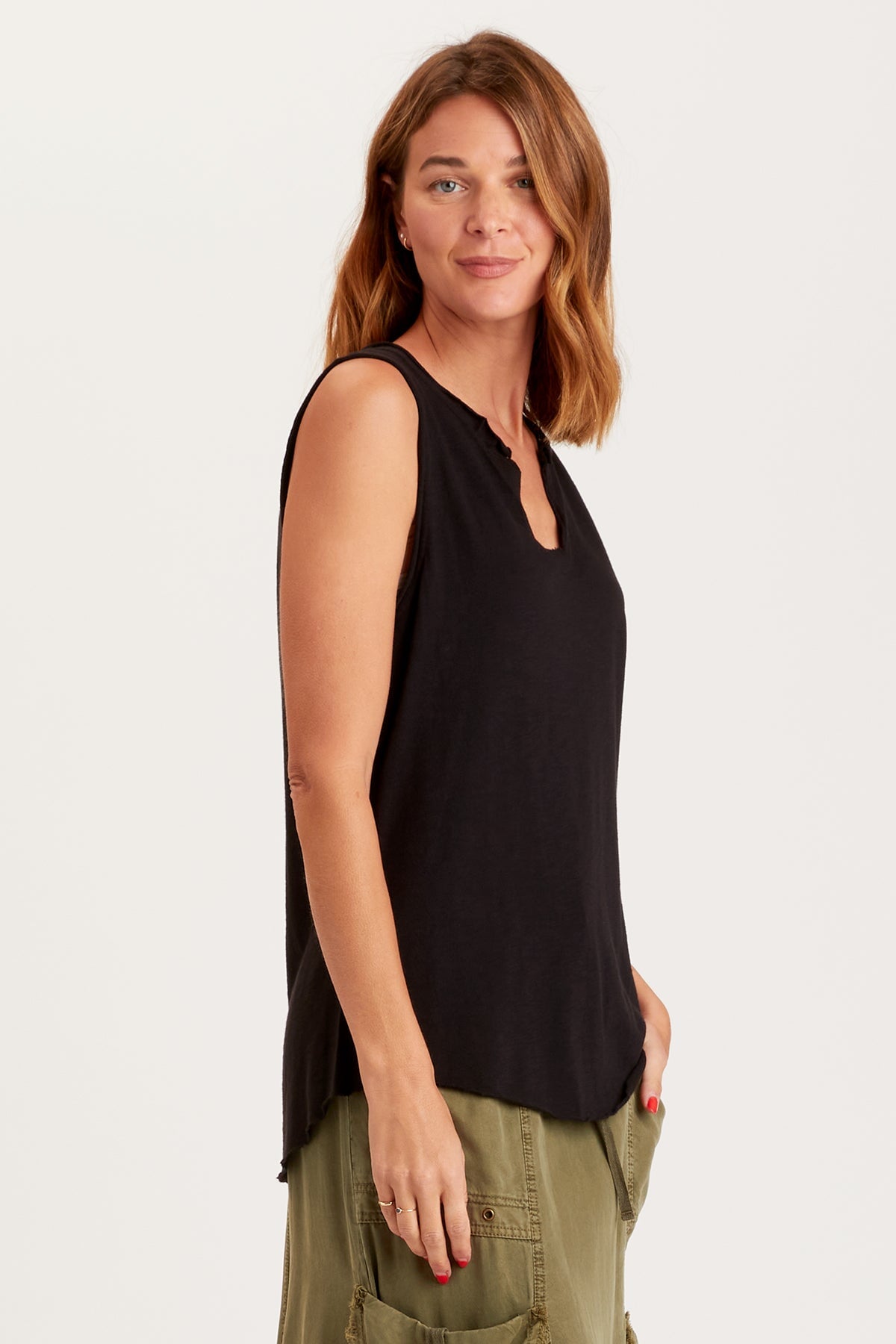 Margaux Tank Top for Women - Soft Stretch Black Camisole - Perfect for Yoga, Workout & Casual Wear
