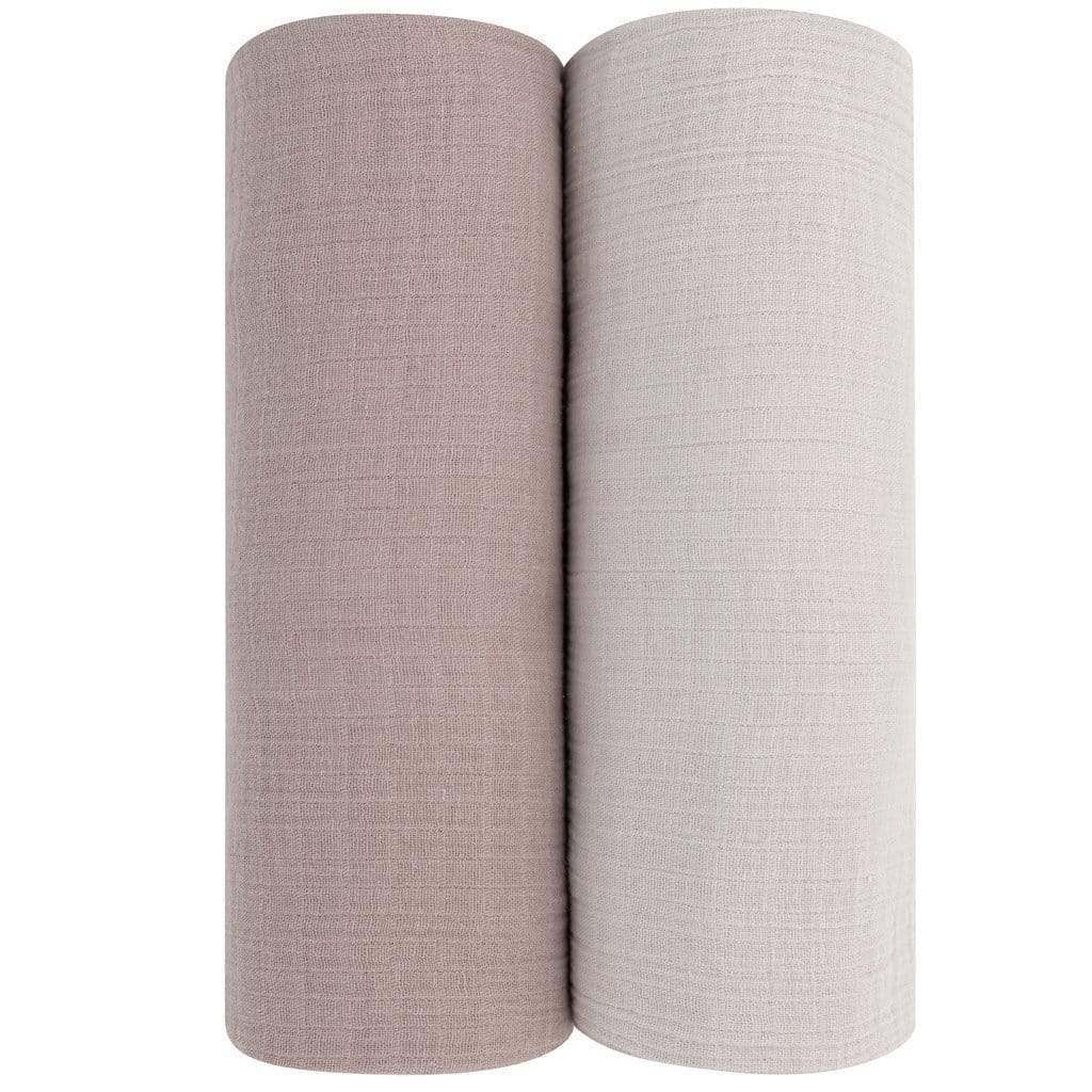 Ely's&Co. Soft Breathable Muslin Swaddle Blankets for Babies - 2 Pack Set - Perfect for Swaddling, Nursing Cover & Stroller Blanket