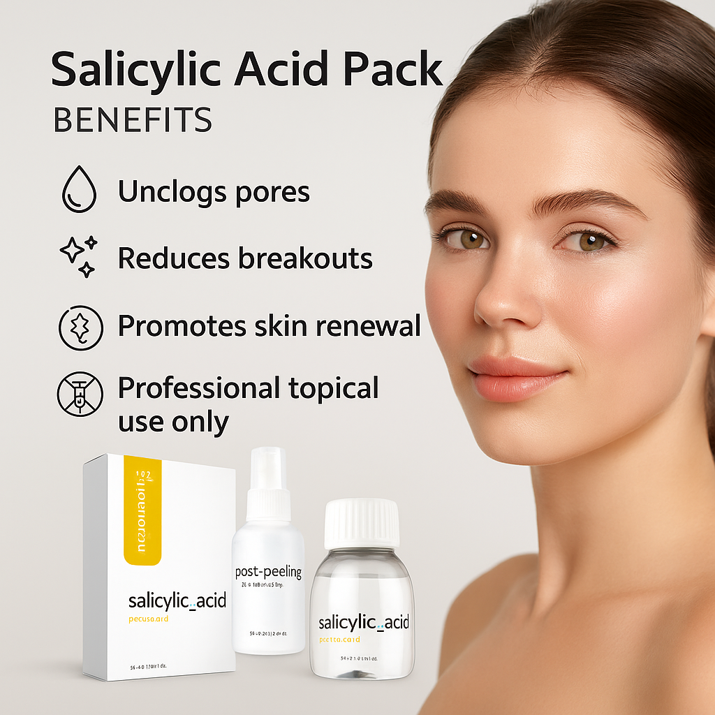 MCCosmetics NY Salicylic Acid Peel Kit - 30ml BHA Exfoliating Treatment with 50ml Post-Neutralizing Spray for Acne & Blackhead Removal | Professional Skincare for Face & Body | At-Home Spa Treatment