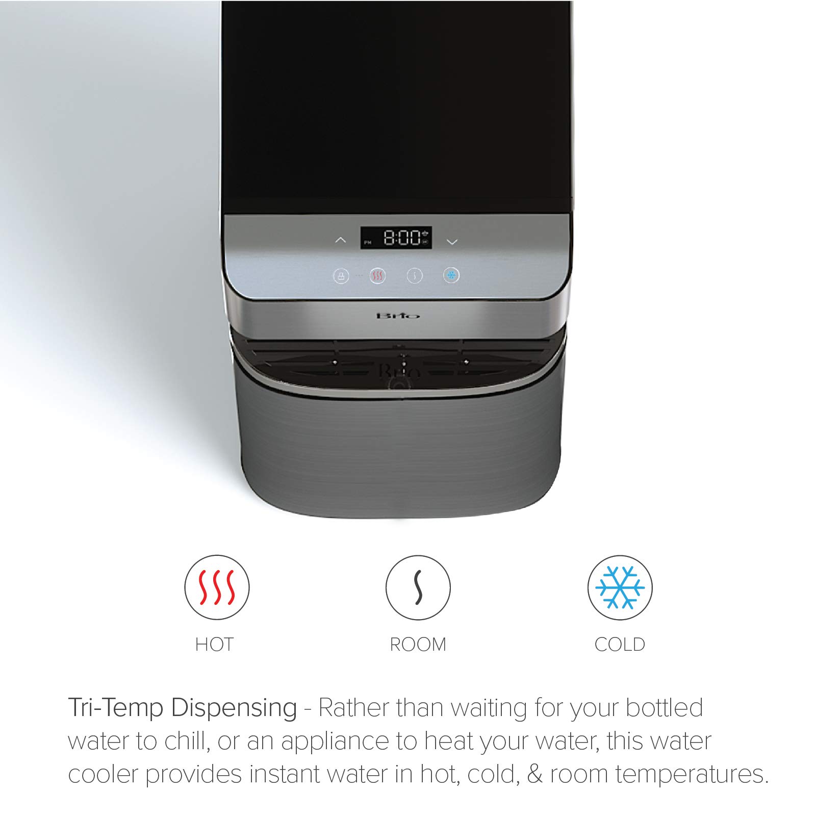 Brio Moderna Reverse Osmosis Bottleless Water Cooler Dispenser - Self-Cleaning, Hot & Cold Water Dispenser with TDS Meter, Child Safety Lock, Digital Display & LED Light - Perfect for Home, Office, and Kitchen Use