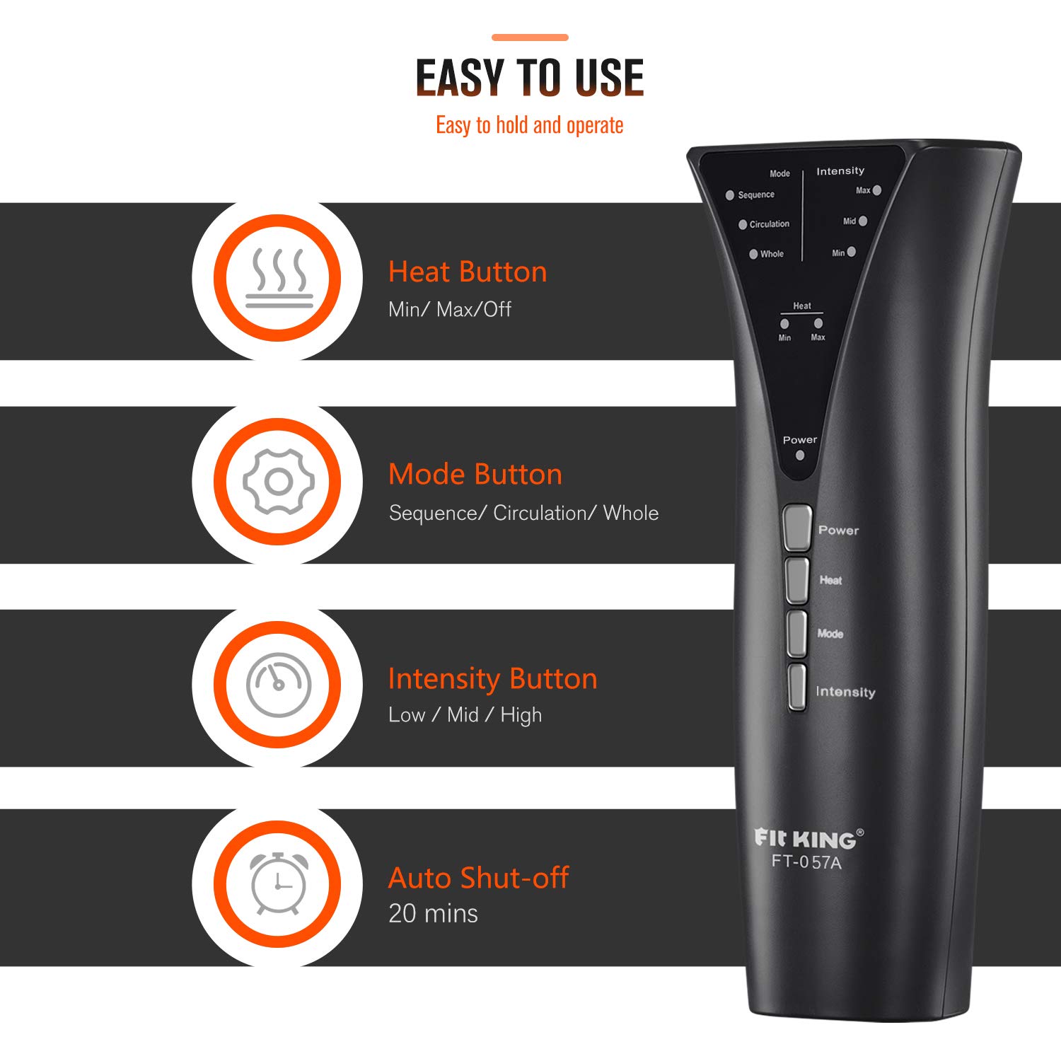 FIT KING Leg and Foot Massager with Heat - Air Compression Massage for Circulation, Pain Relief, Swollen Legs, Edema & RLS - Perfect Gift for Women, Parents & Friends - FSA HSA Eligible - Ideal for Home Use, Office Relaxation & Post-Workout Recovery
