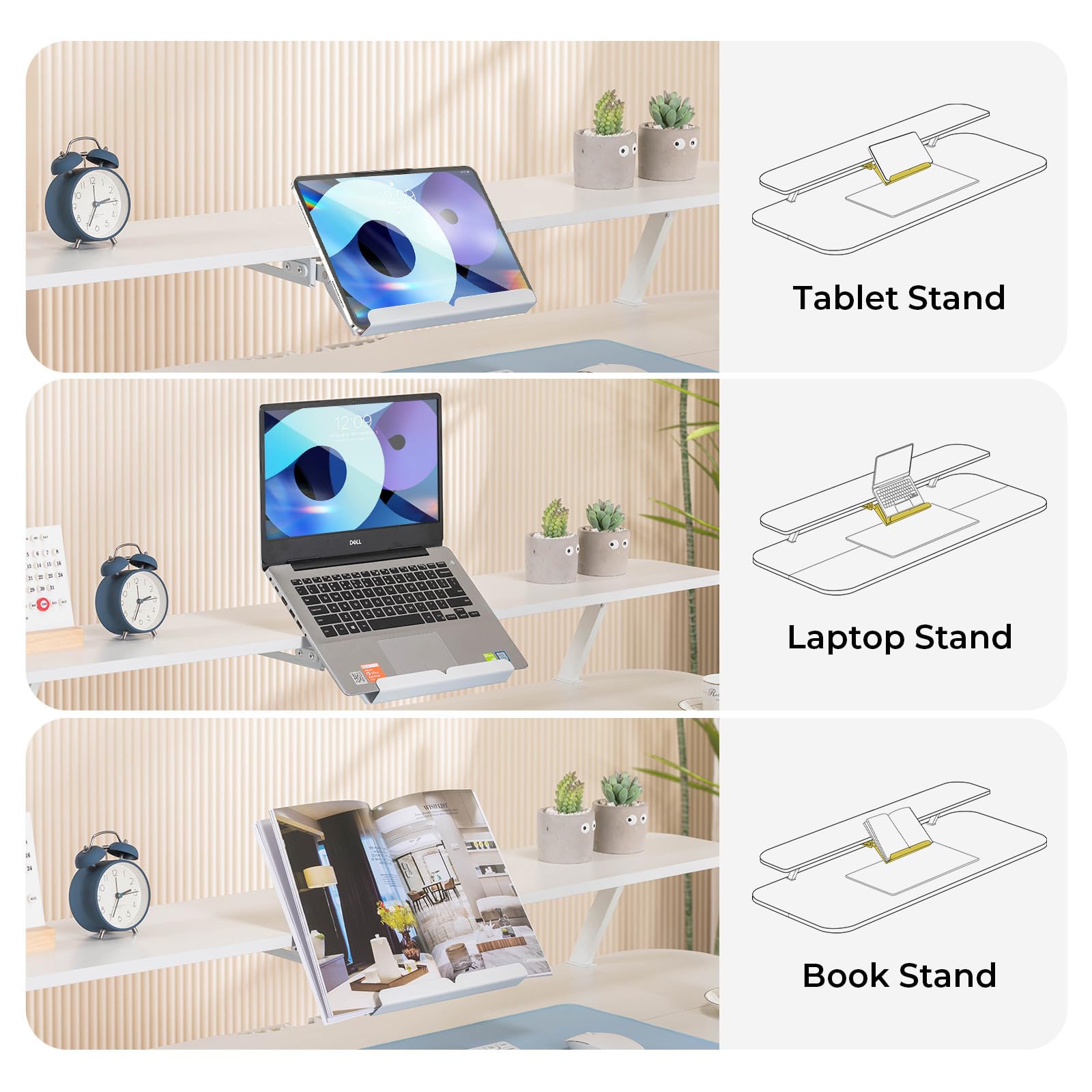 COMHOMA 48 x 24 Inch Electric Height Adjustable Standing Desk with Drawers - Ergonomic Sit Stand Workstation with Monitor Stand & Memory Preset Controller - Perfect for Home Office, Gaming Setup and Remote Work