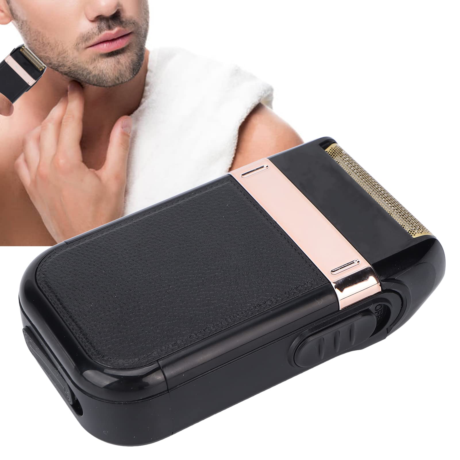 USB Rechargeable Electric Foil Shaver for Men - Low Noise, Stainless Steel Blade, Portable Travel Shaver - Perfect for Home, Office & Business Trips
