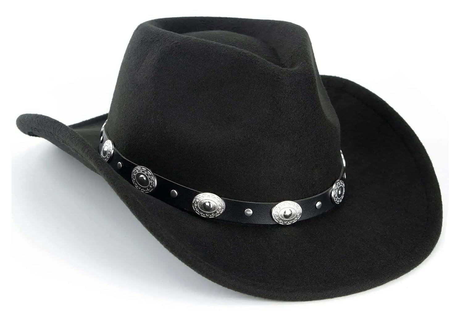 Vintage Western Cowboy Hat for Men & Women - Wide Brim Cowgirl Fedora Hat with Rhinestones | Perfect for Country Music Festivals, Rodeos & Western Themed Parties